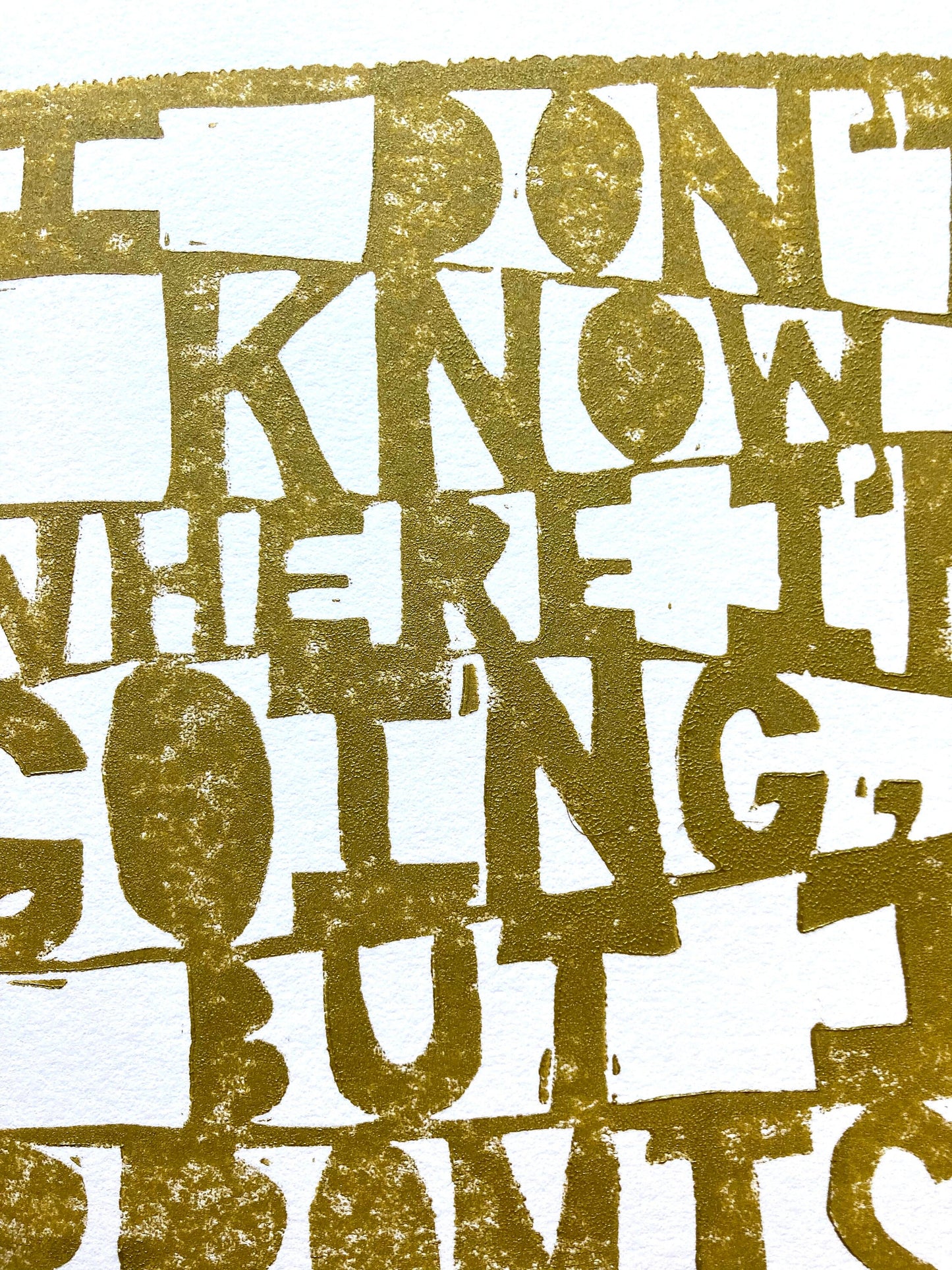 I don't know where I'm going - Linocut print (8x10in)