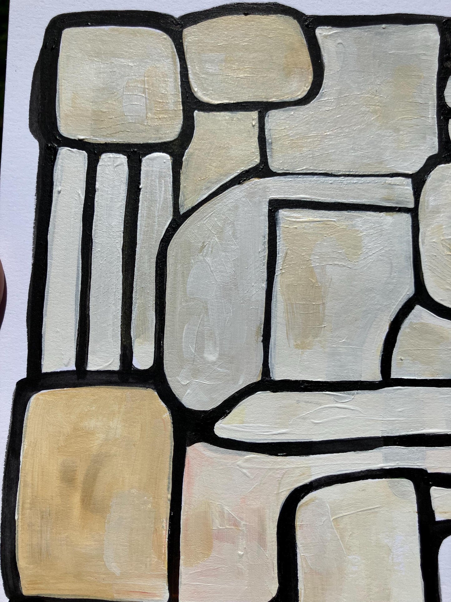 Mid century minimal abstract painting #5 (8x10in)
