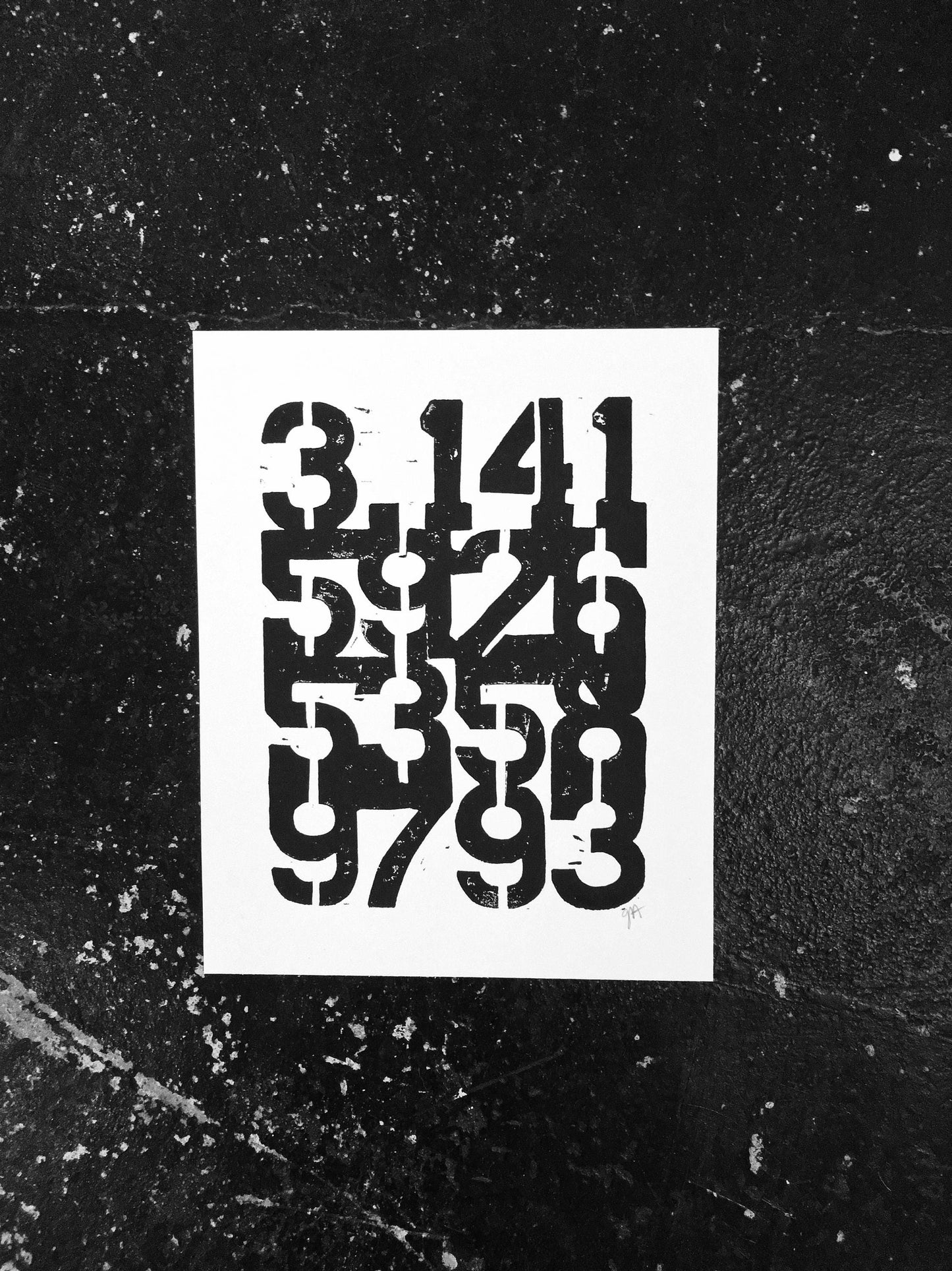 Pi - Linocut print (8x10in)