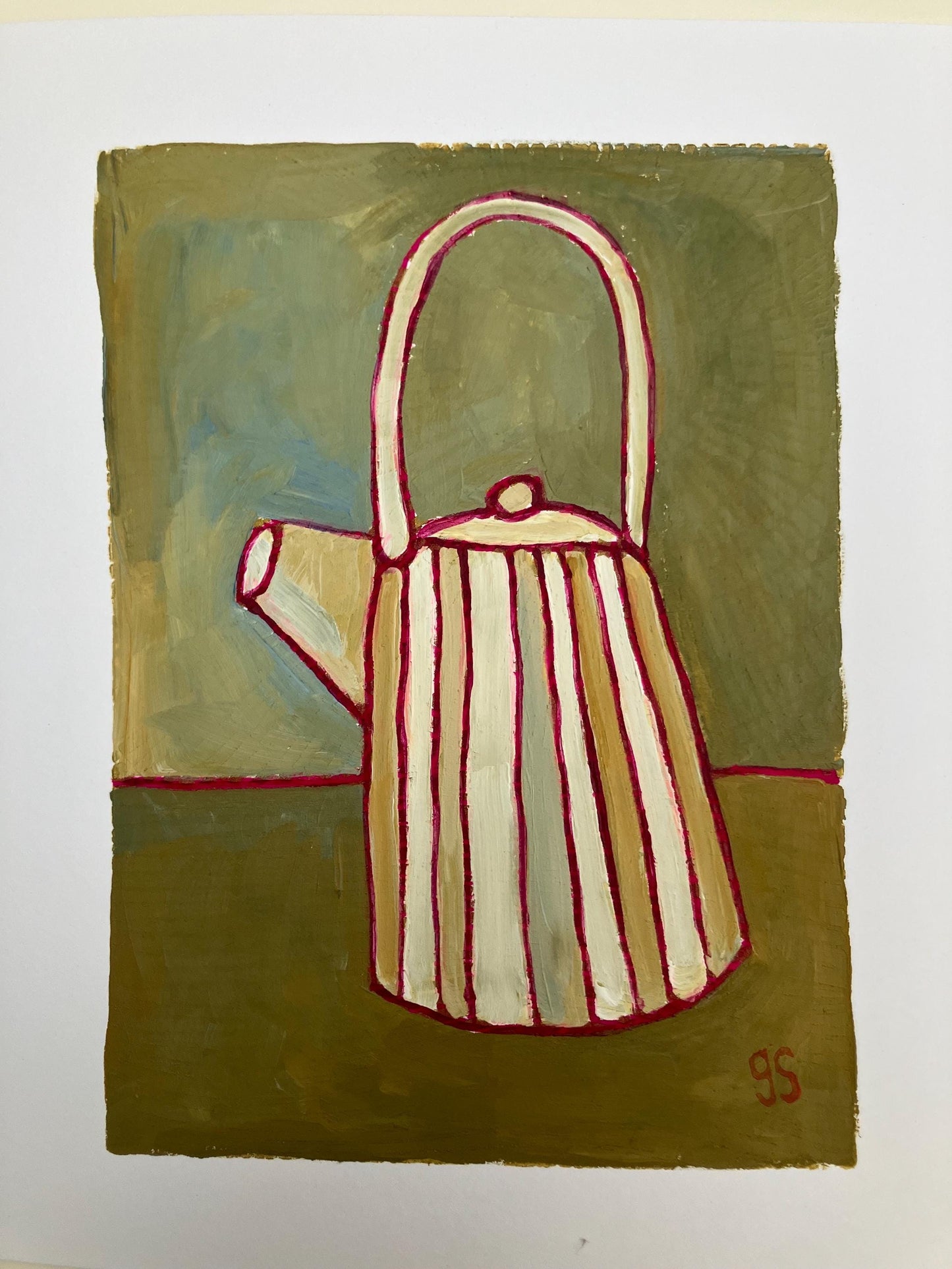 Tea pot - Original acrylic abstract painting (8x10in)