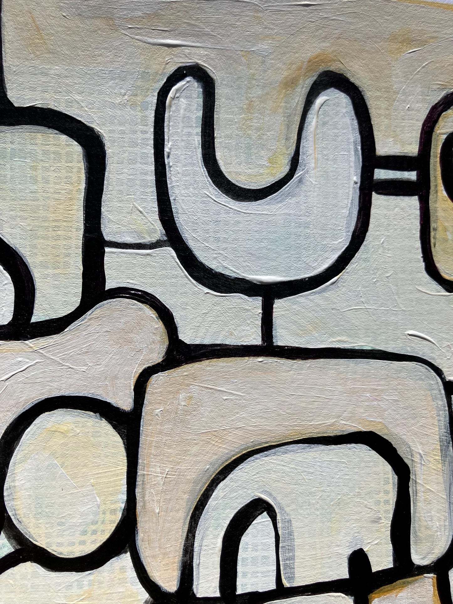 Neutral mid century painting #1 - Original acrylic painting (8x10in)