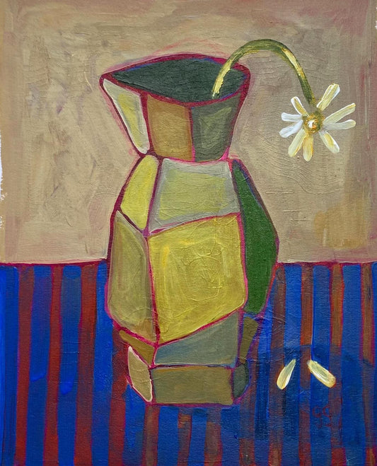 Droopy daisy original acrylic painting (8x10in)