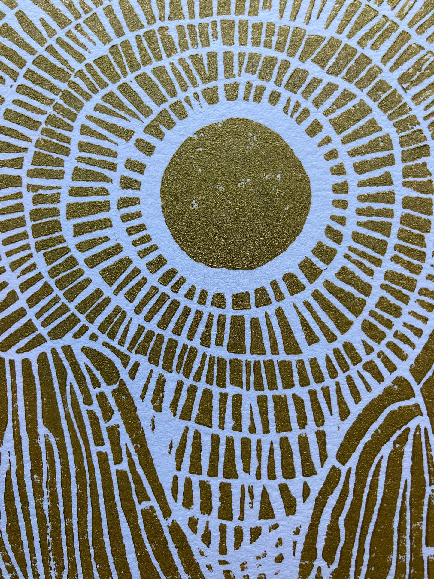 Sunset on the mountains - Linocut print (8x10in)