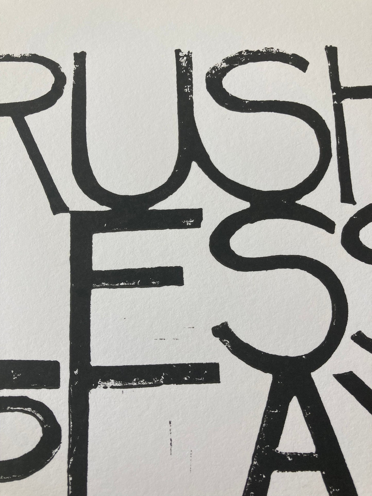 Rush less play more  - Linocut print (8x10in)