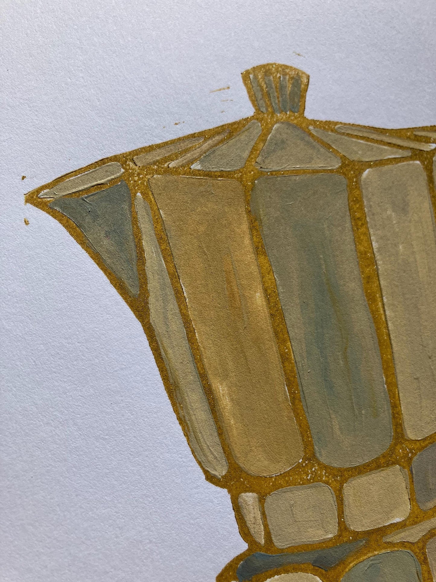 Bialetti - Italian coffee Moka linocut painting (8x10in)