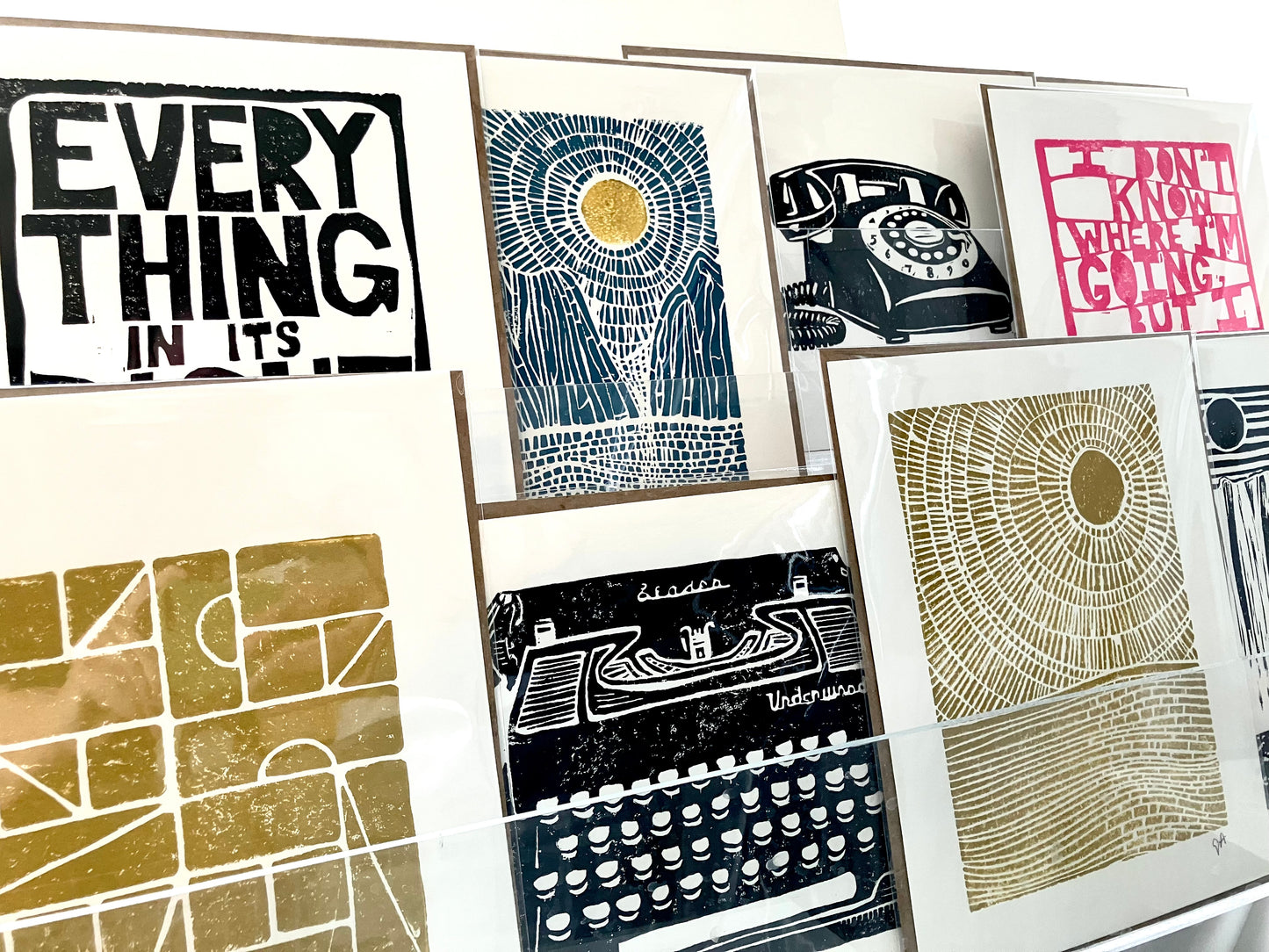 Imagination is everything - Linocut print (8x10in)