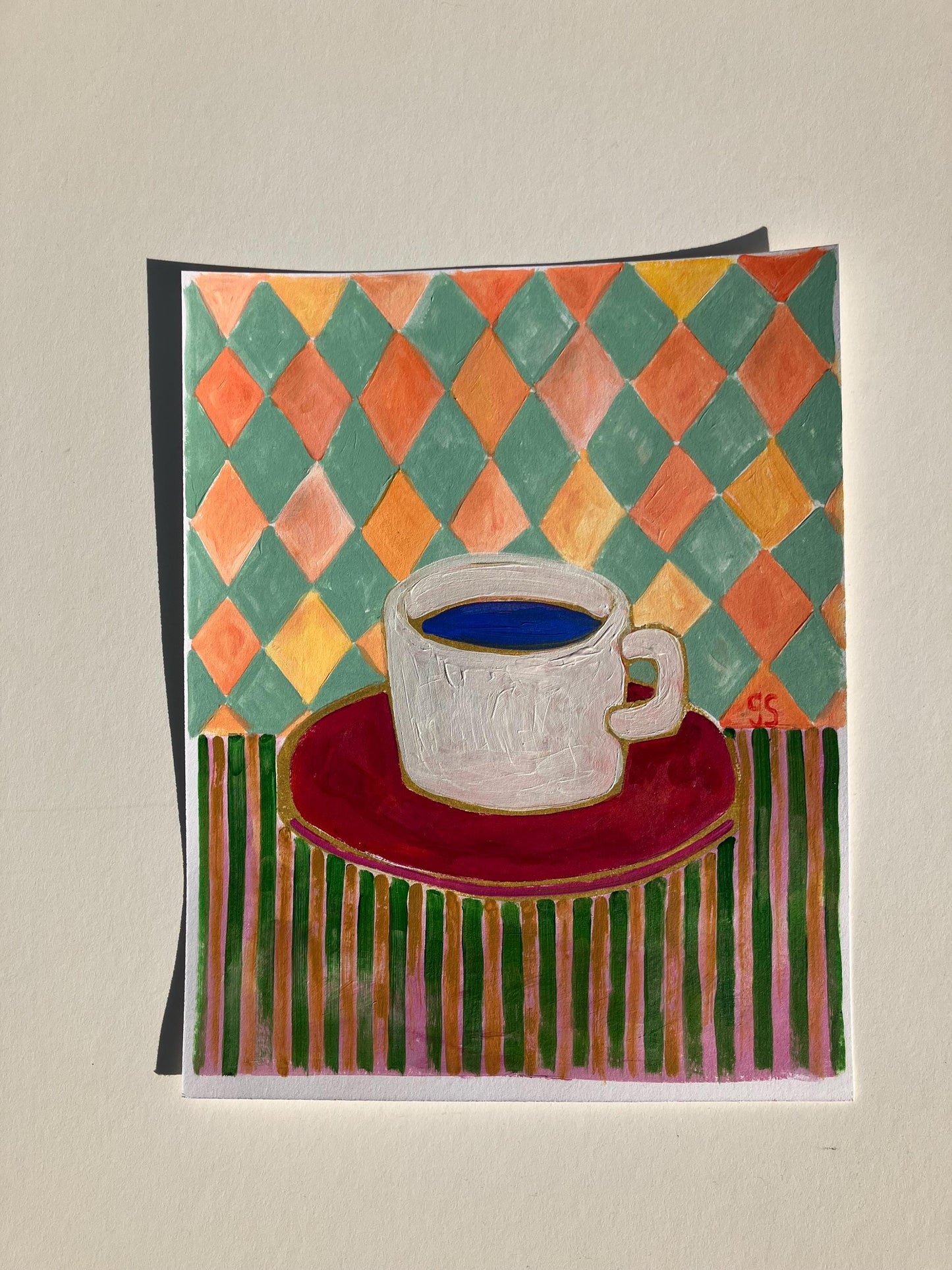 Coffee cup still life - Original Acrylic Painting (8x10in)