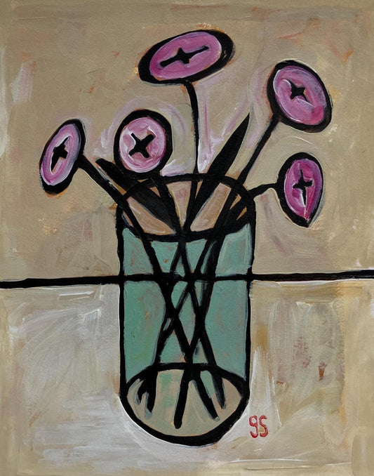 Abstract bouquet - Original acrylic still life painting (8x10in)