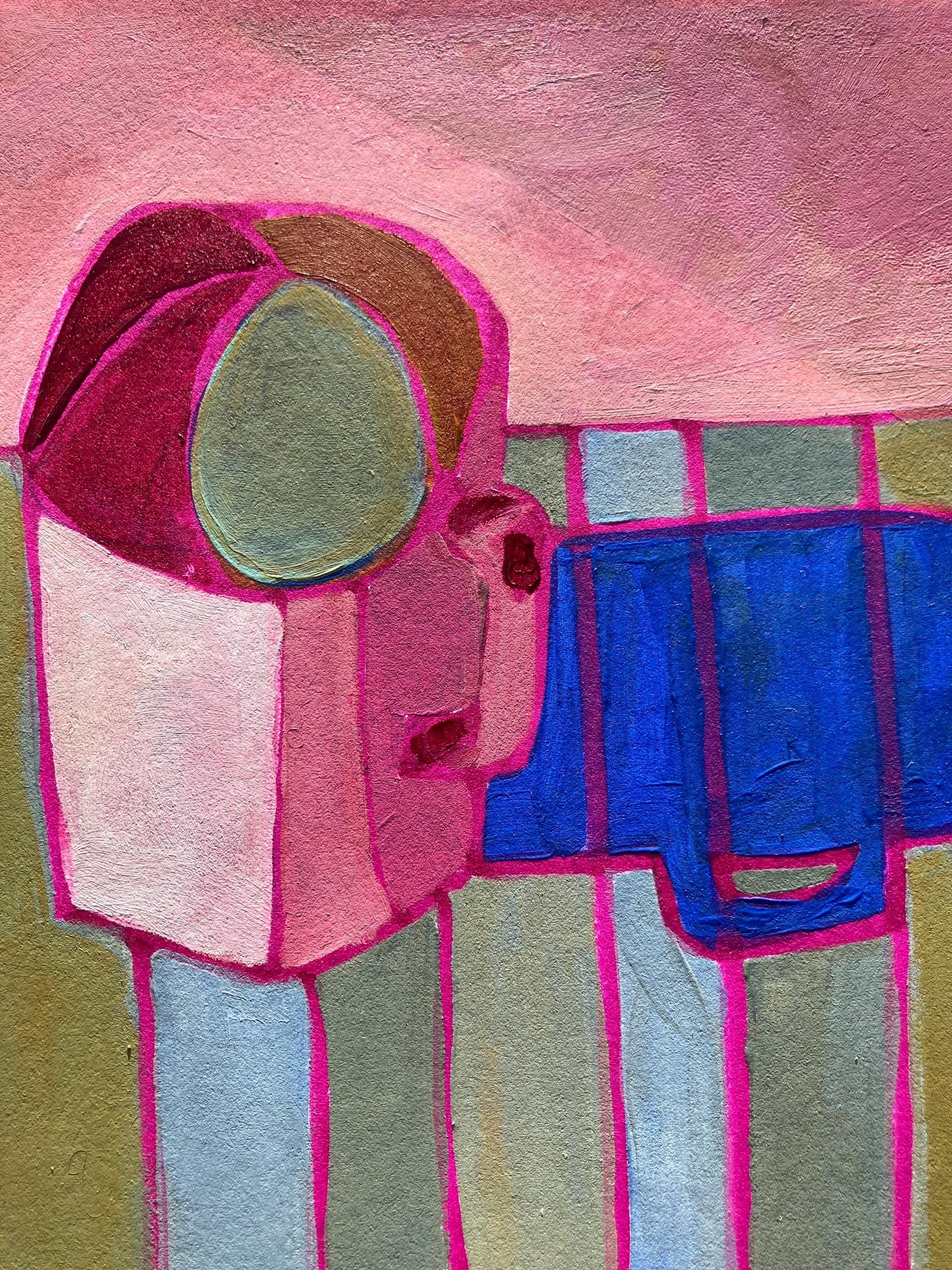 Abstract coffee mug acrylic painting (8x10in)