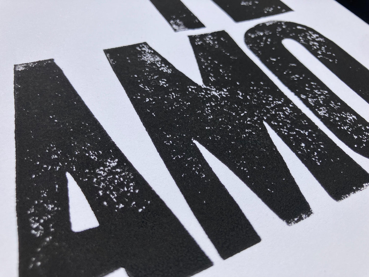 LINOCUT - Te amo means I love you  - Hand-pressed linoleum block print (8x10in)