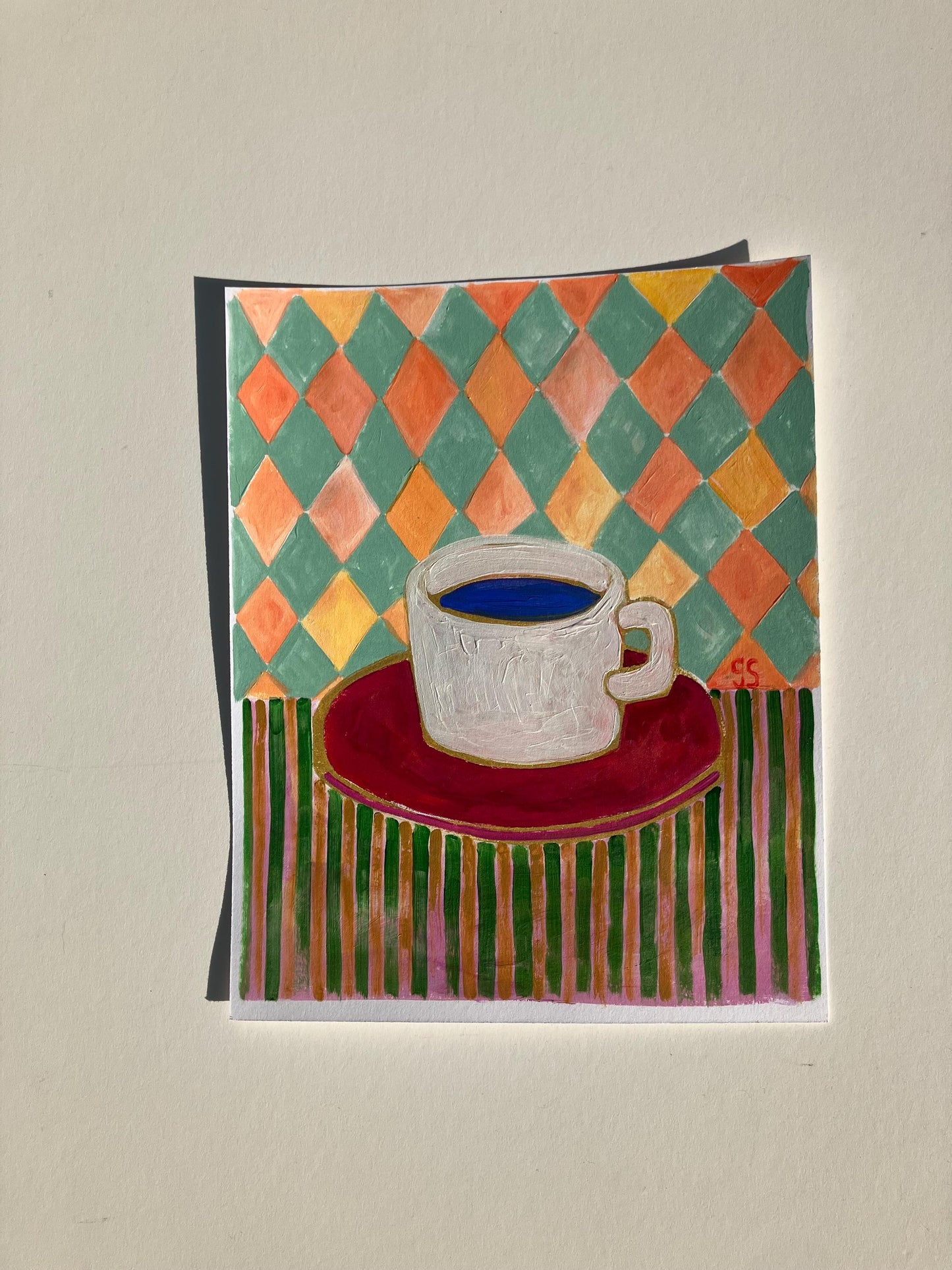 Coffee cup still life - Original Acrylic Painting (8x10in)