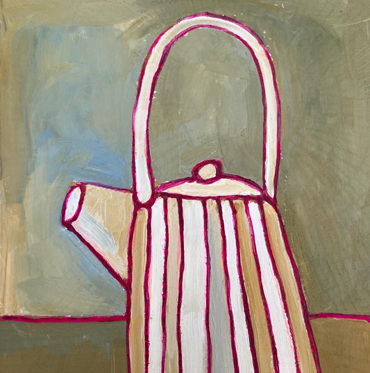 Tea pot - Original acrylic abstract painting (8x10in)