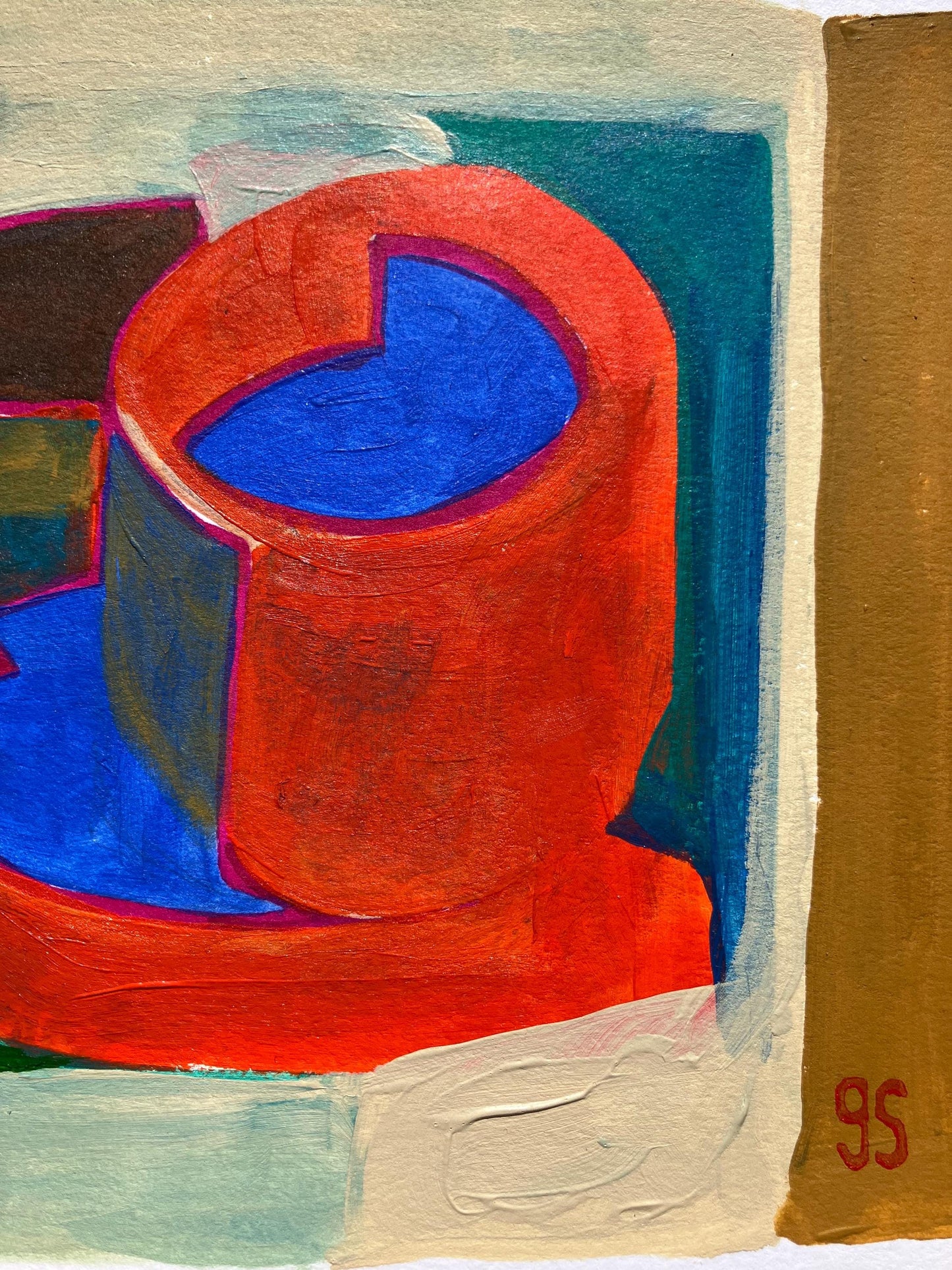 Coffee mug painting #7 - Original acrylic (8x8in)