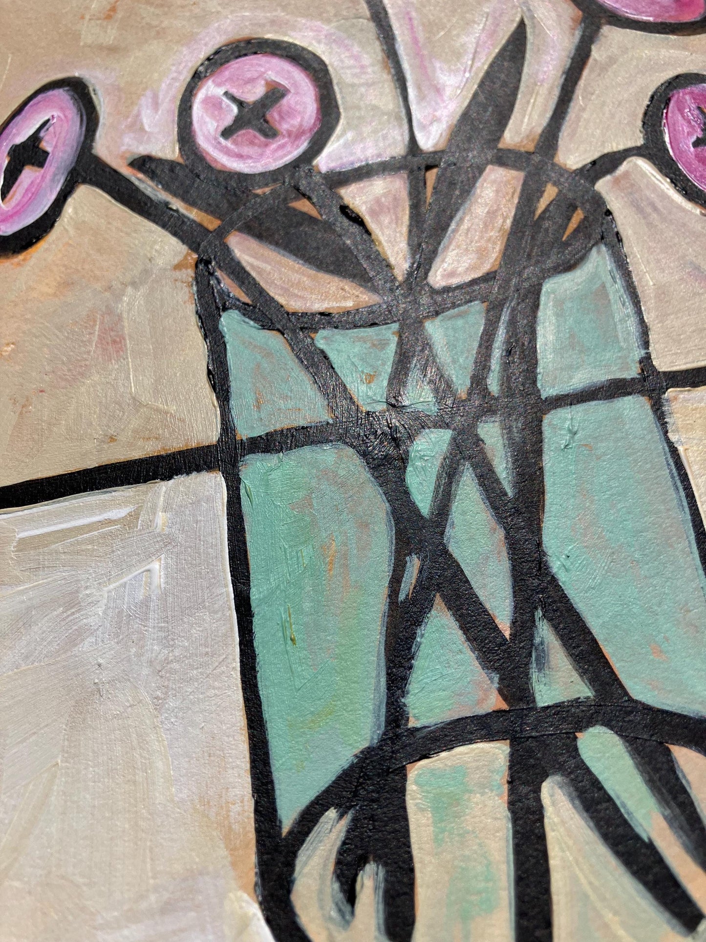 Abstract bouquet - Original acrylic still life painting (8x10in)