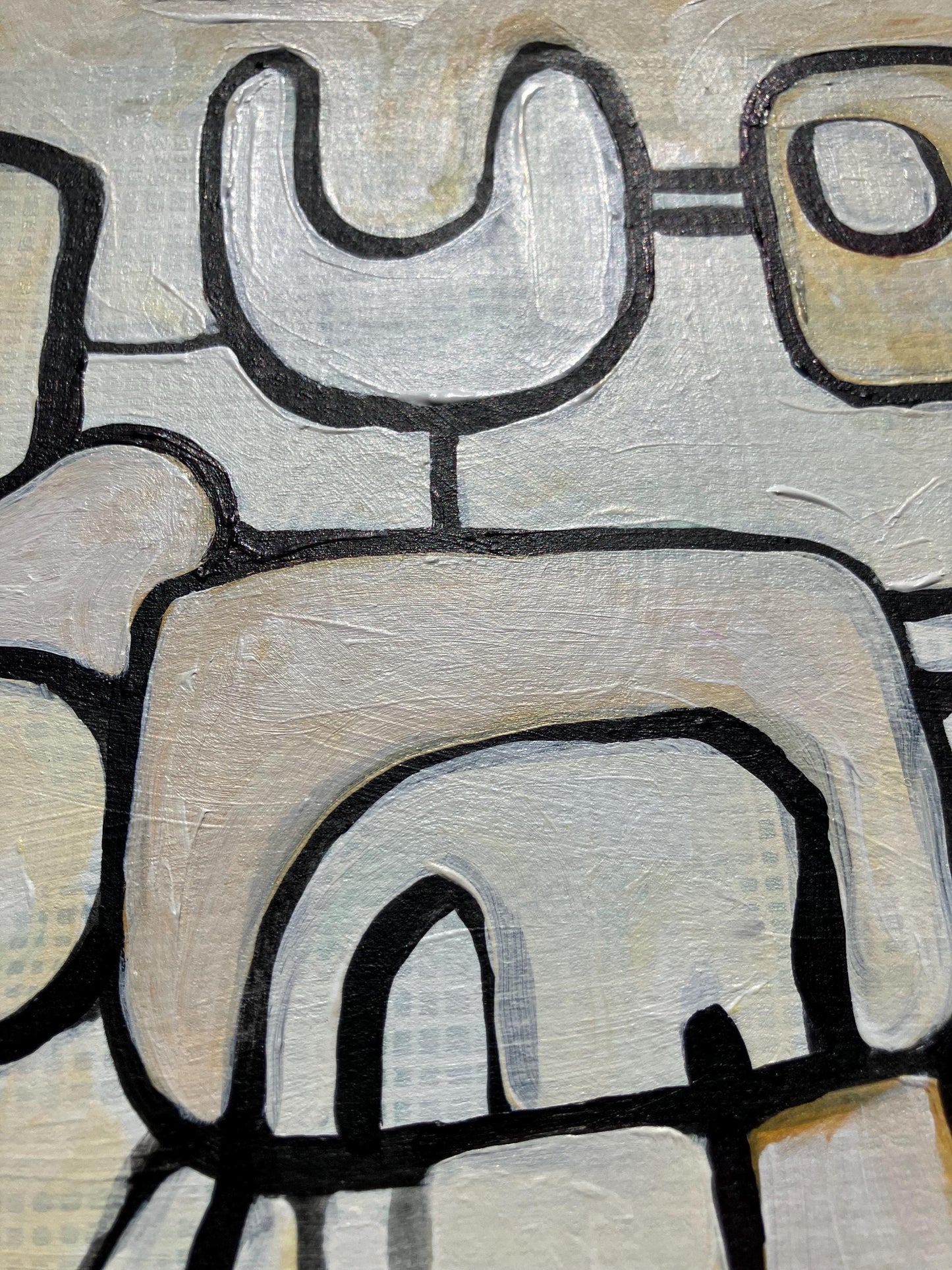 Neutral mid century painting #1 - Original acrylic painting (8x10in)