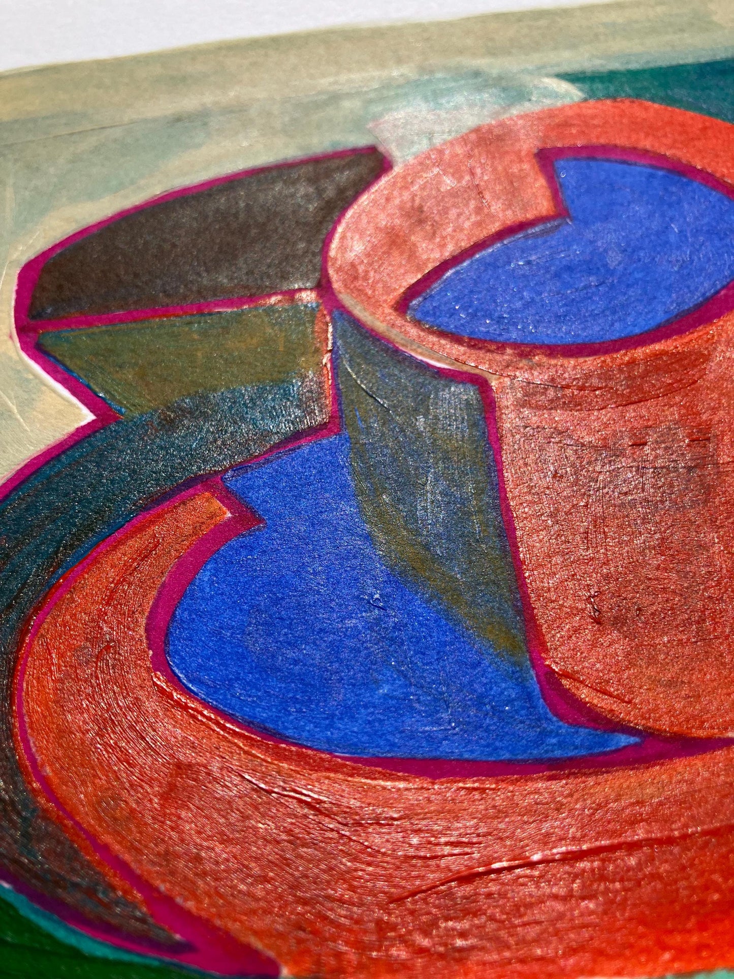 Coffee mug painting #7 - Original acrylic (8x8in)