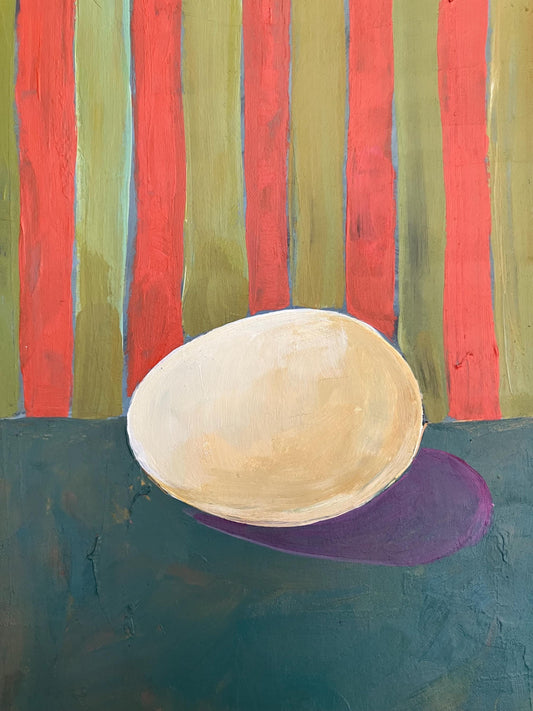 Simple egg #1 - Original acrylic abstract painting (8x10in)