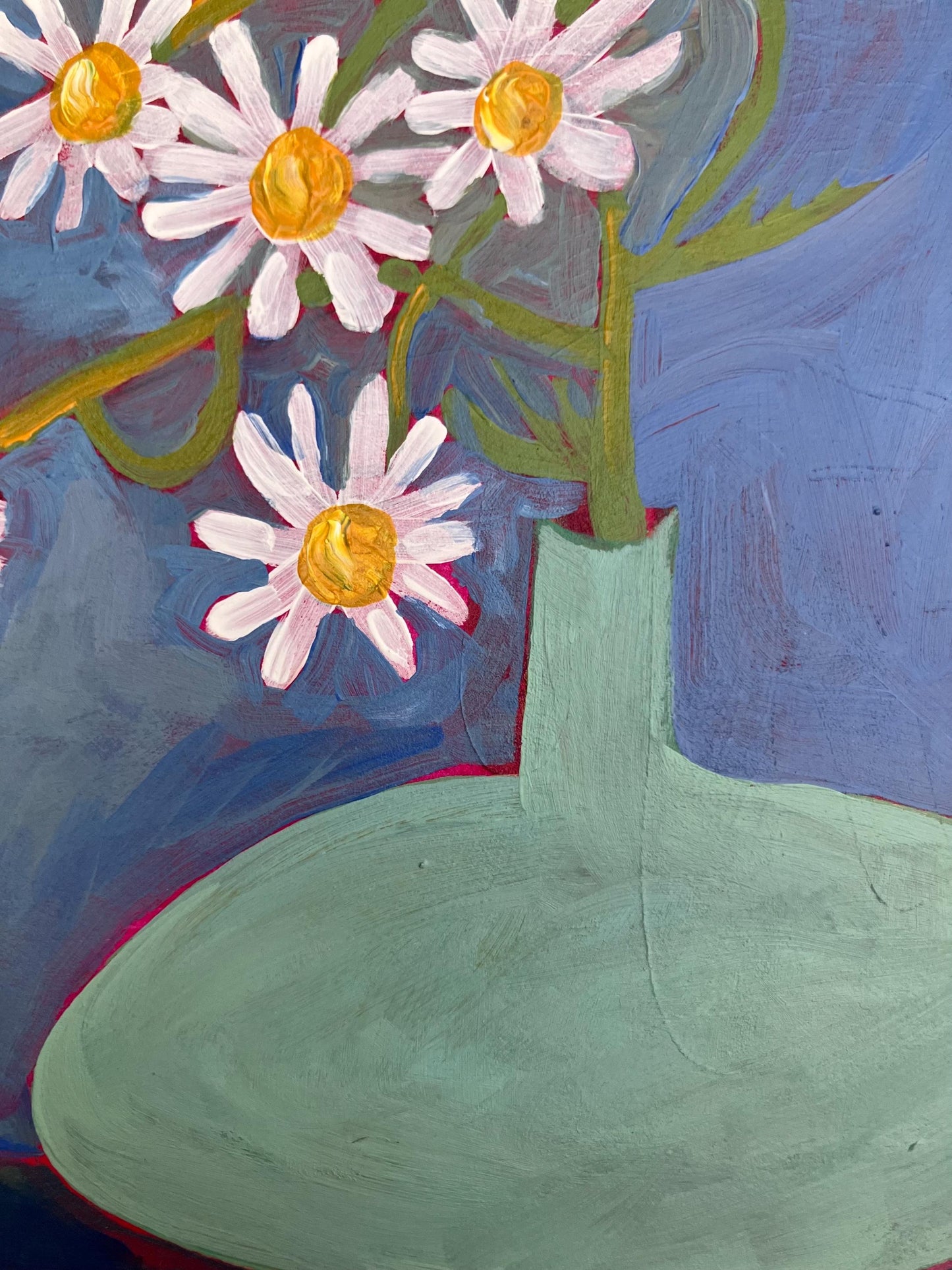 Daisy bouquet - Original acrylic abstract painting (8x10in)