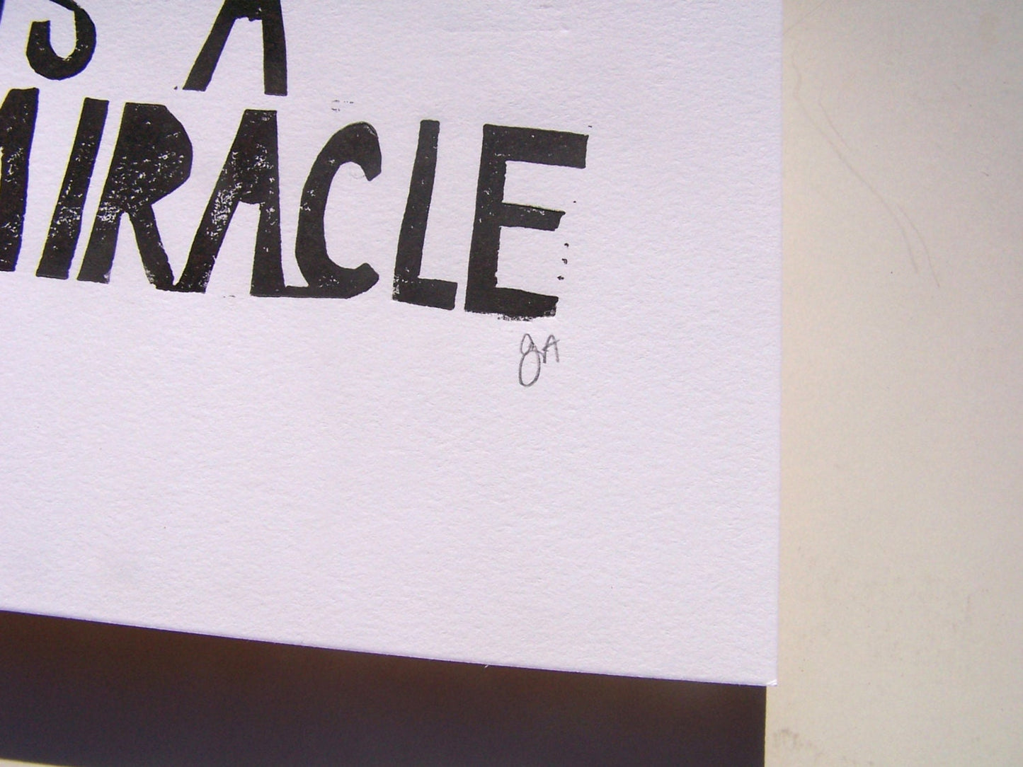 Every moment is a miracle - Linocut print (8x10in)