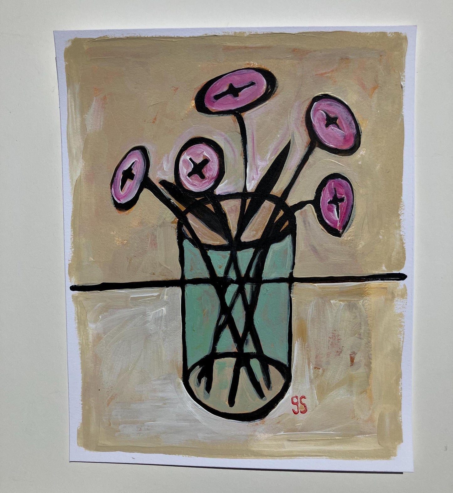 Abstract bouquet - Original acrylic still life painting (8x10in)