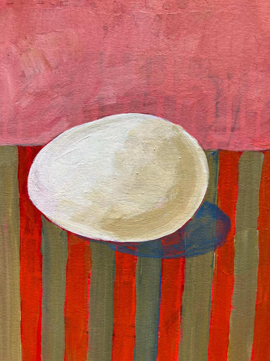 Single egg - Original acrylic painting (8x10in)