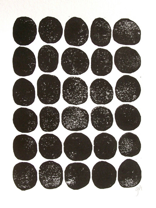 Black dots - Linocut print (8x10in)