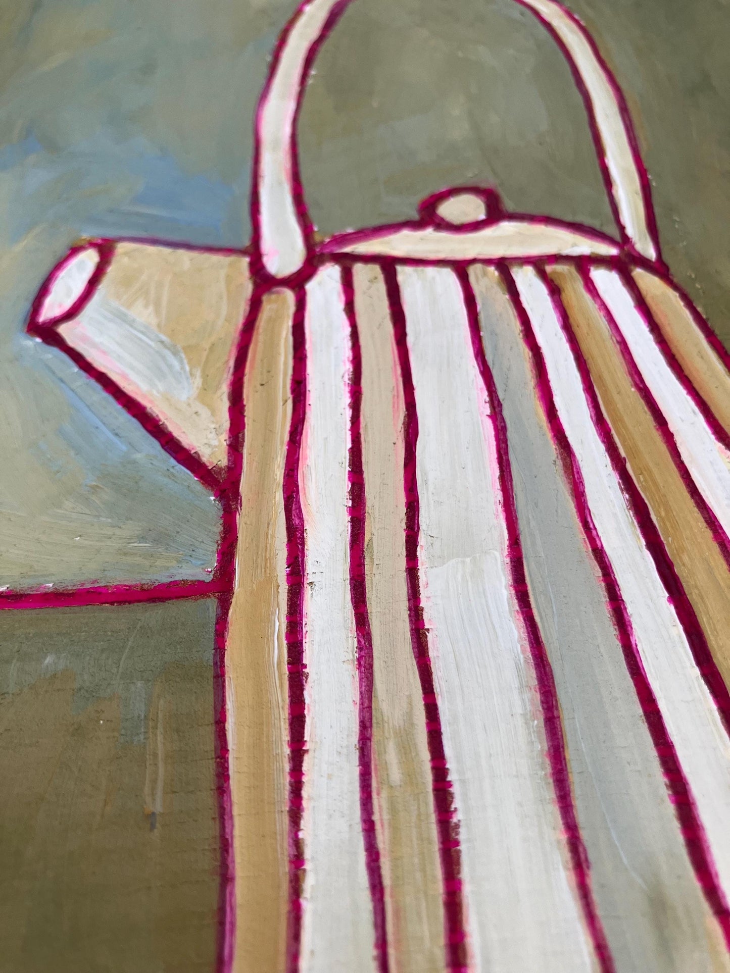 Tea pot - Original acrylic abstract painting (8x10in)