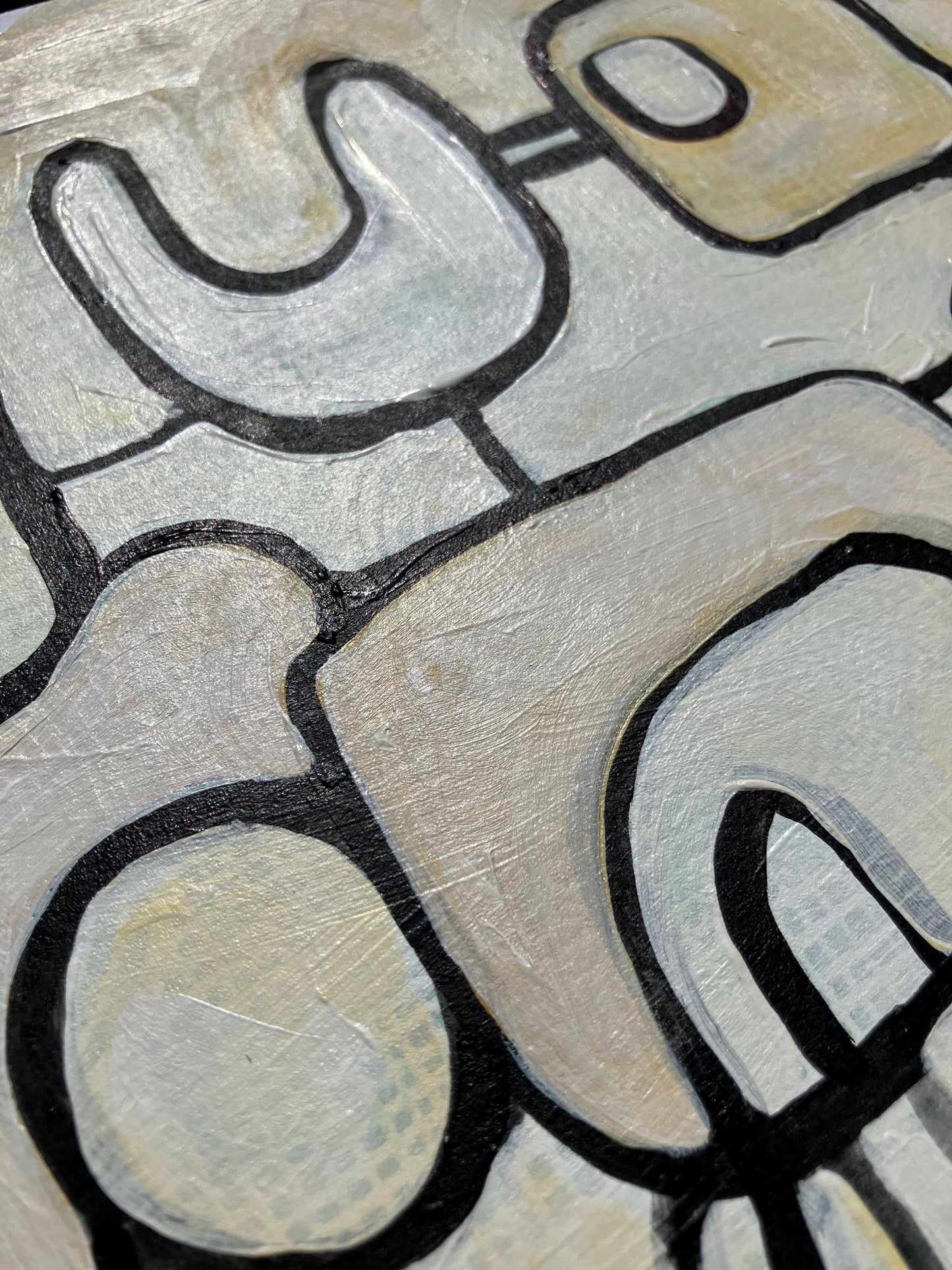 Neutral mid century painting #1 - Original acrylic painting (8x10in)
