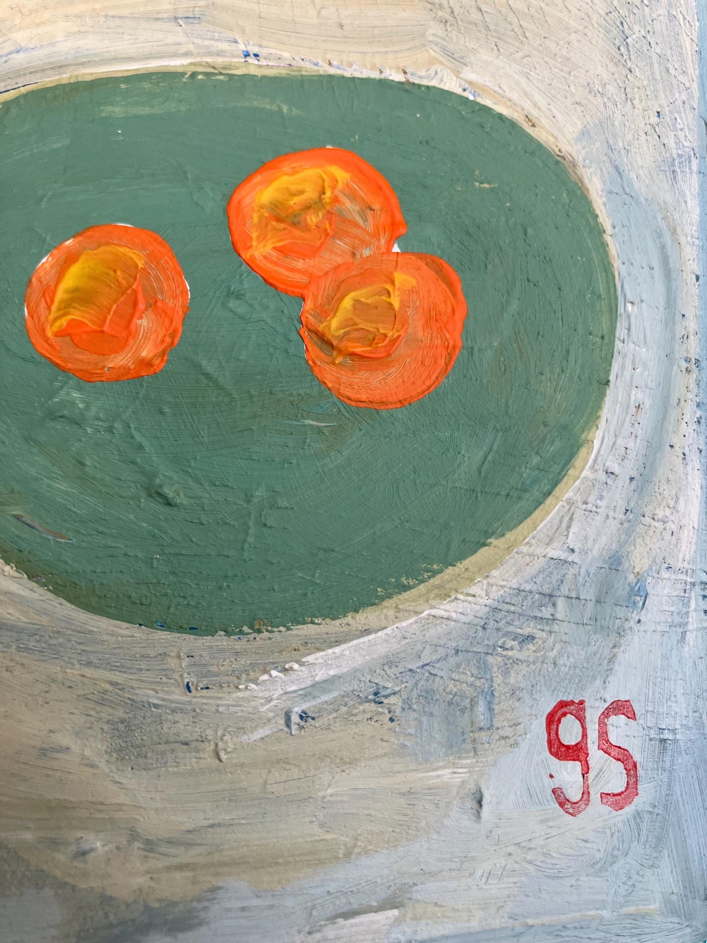 Still life - Original acrylic abstract painting - bouquet with oranges (8x10in)