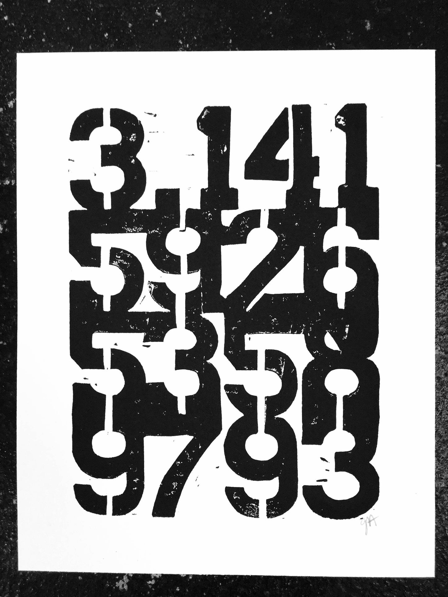 Pi - Linocut print (8x10in)