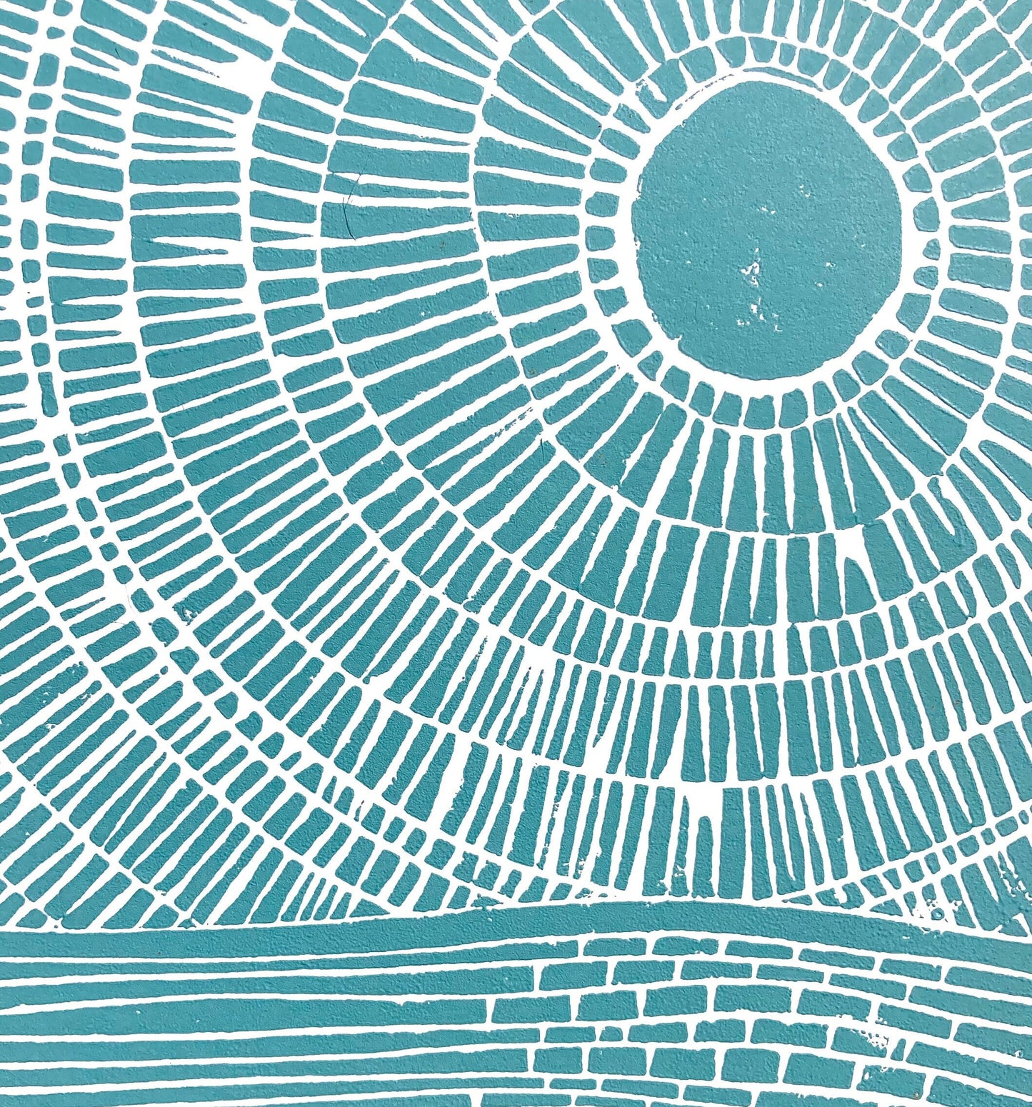 Sunset on the ocean  - Linocut print (8x10in)