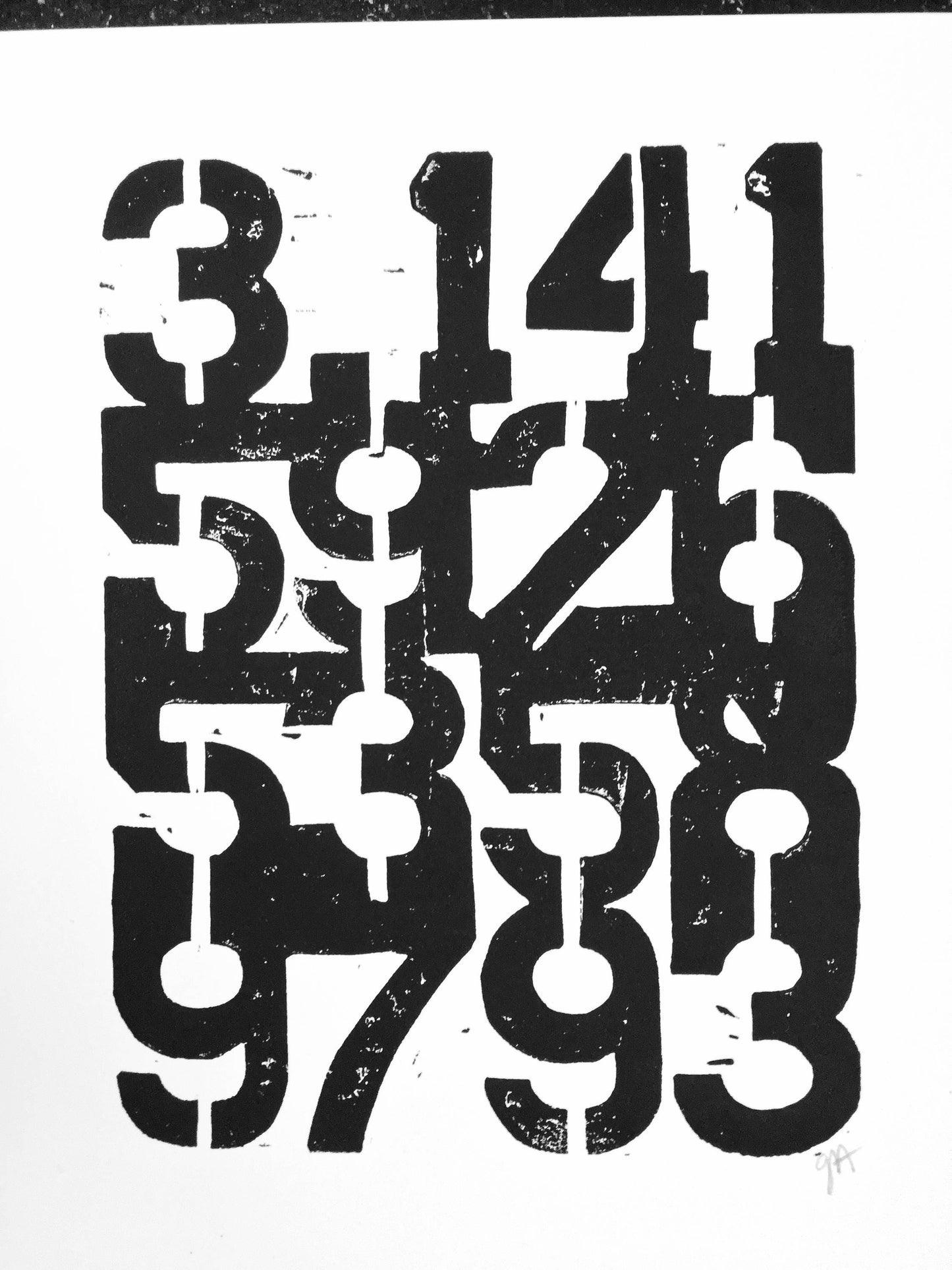 Pi - Linocut print (8x10in)