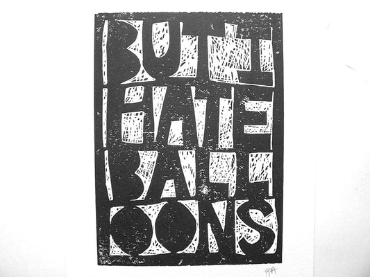 Black and white art but i hate balloons