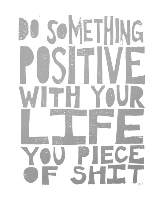Motivational quote in gray text on a white background