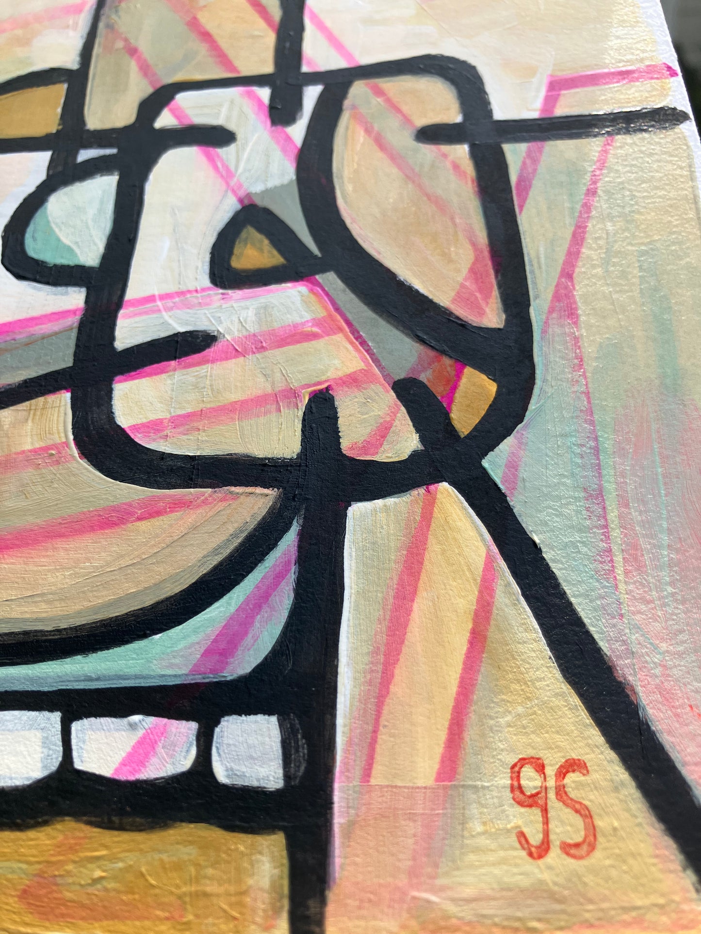 Mid-Century acrylic painting #5 (8x10in)