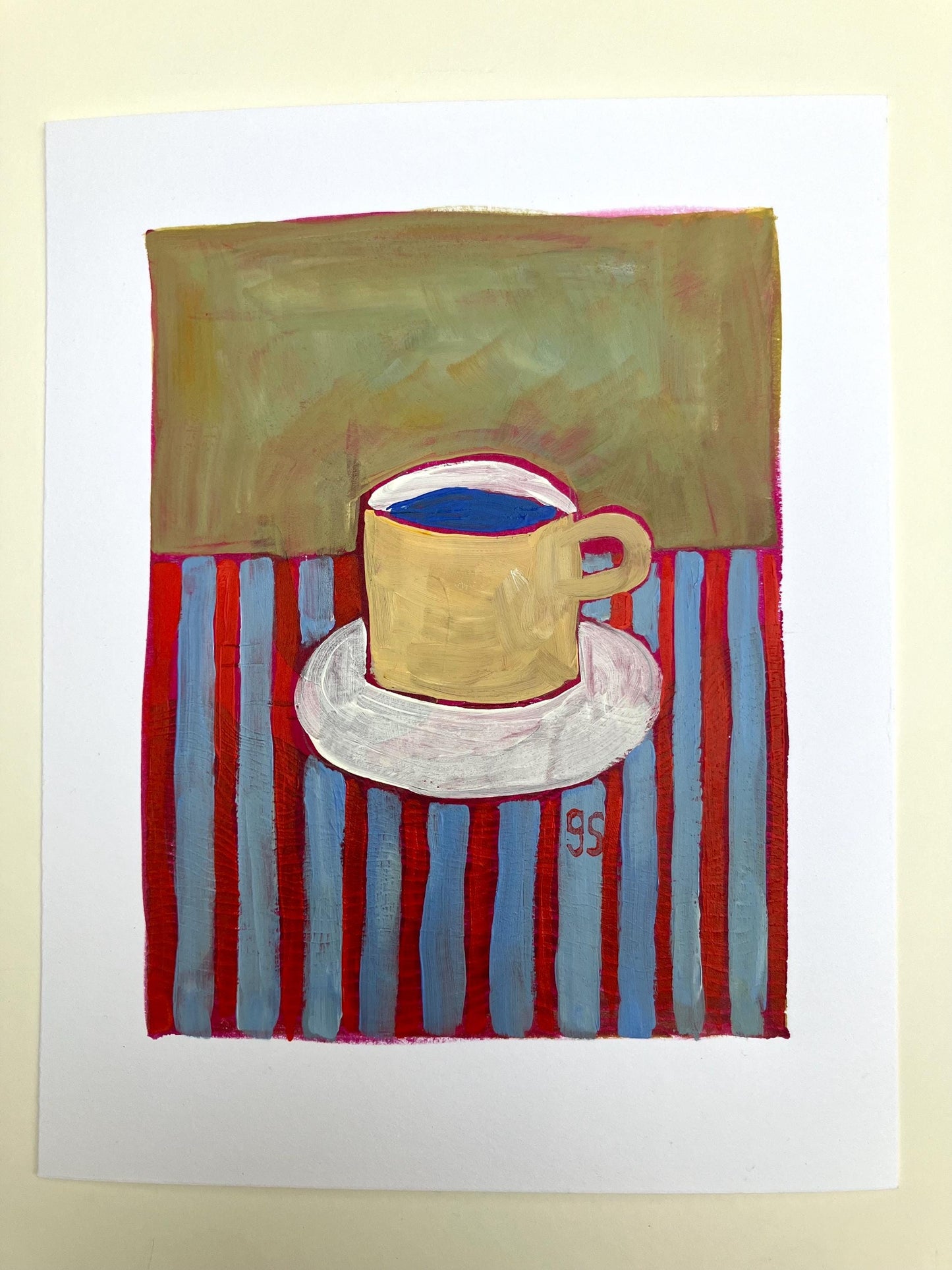 Coffee cup #3 - Original painting of a simple coffee cup (8x10in)