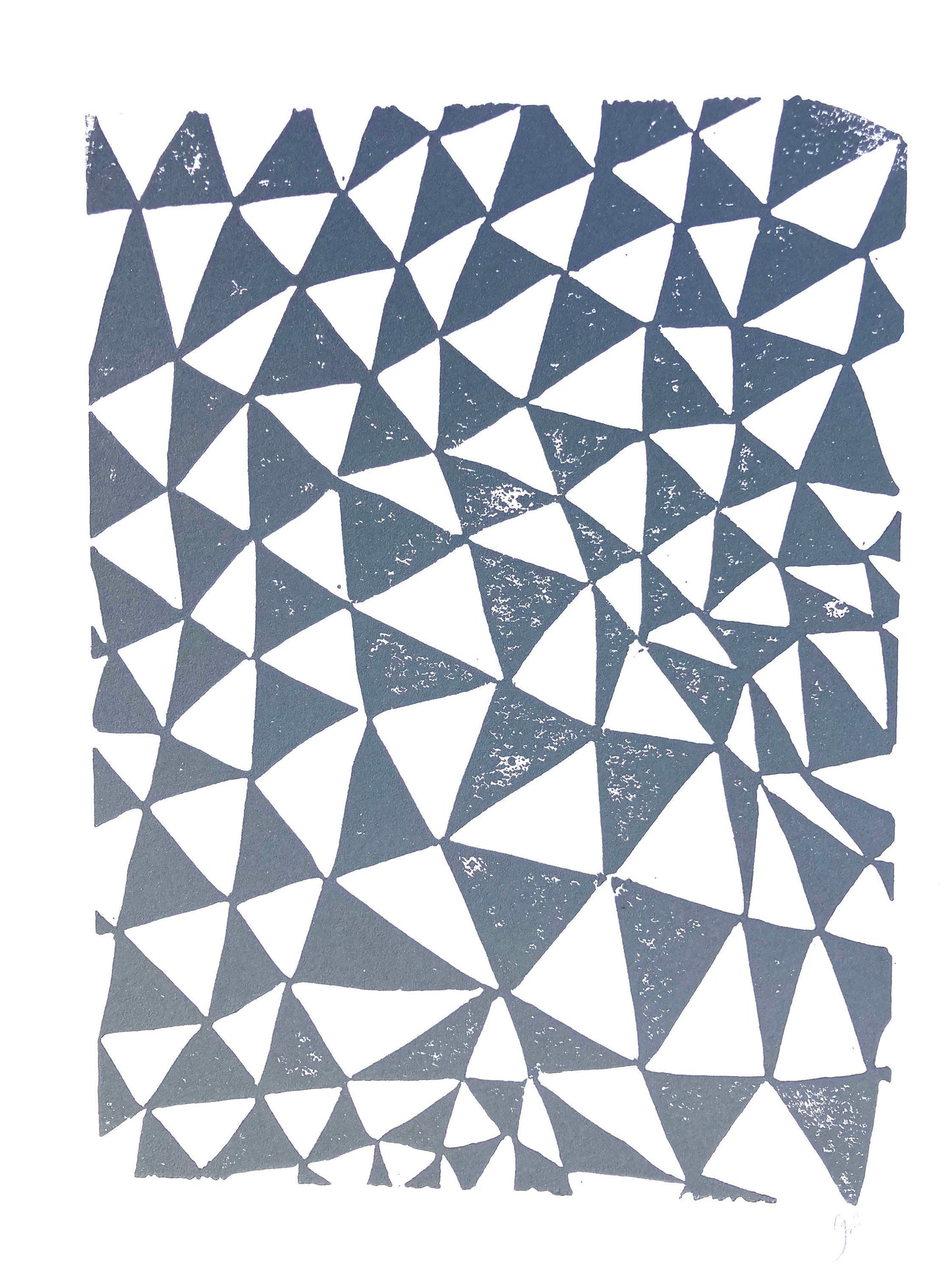 Triangles - Linocut print (8x10in)