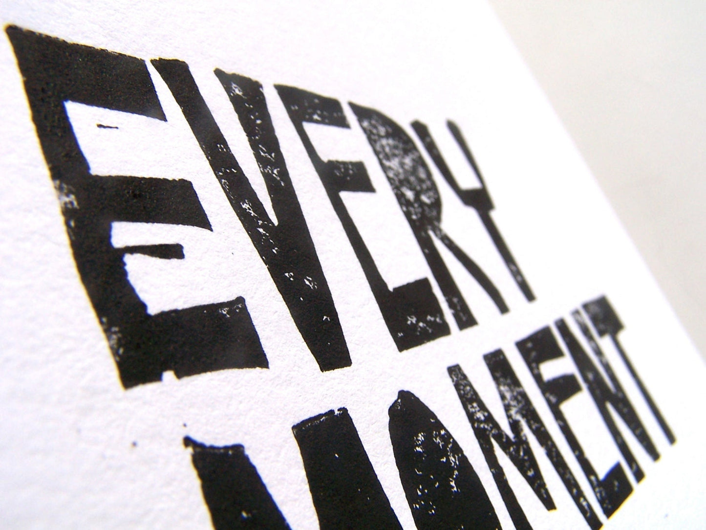 Every moment is a miracle - Linocut print (8x10in)