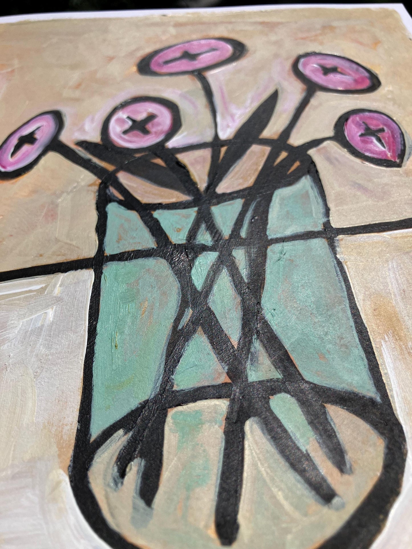 Abstract bouquet - Original acrylic still life painting (8x10in)