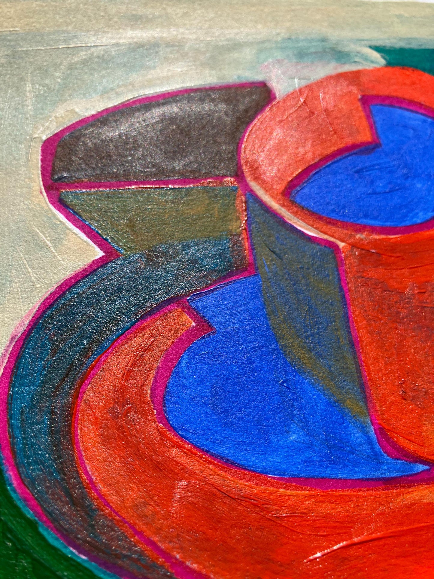 Coffee mug painting #7 - Original acrylic (8x8in)