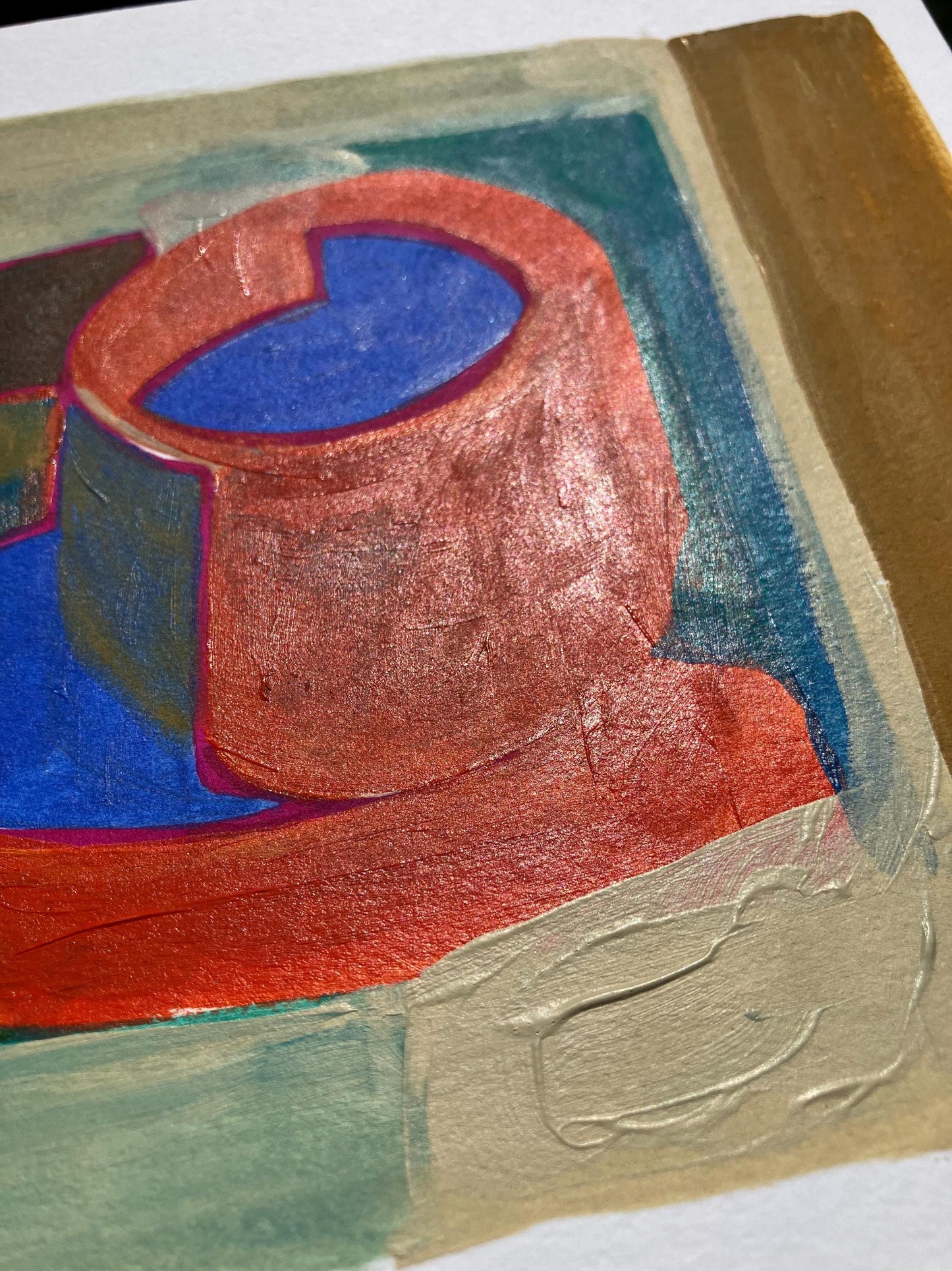 Coffee mug painting #7 - Original acrylic (8x8in)