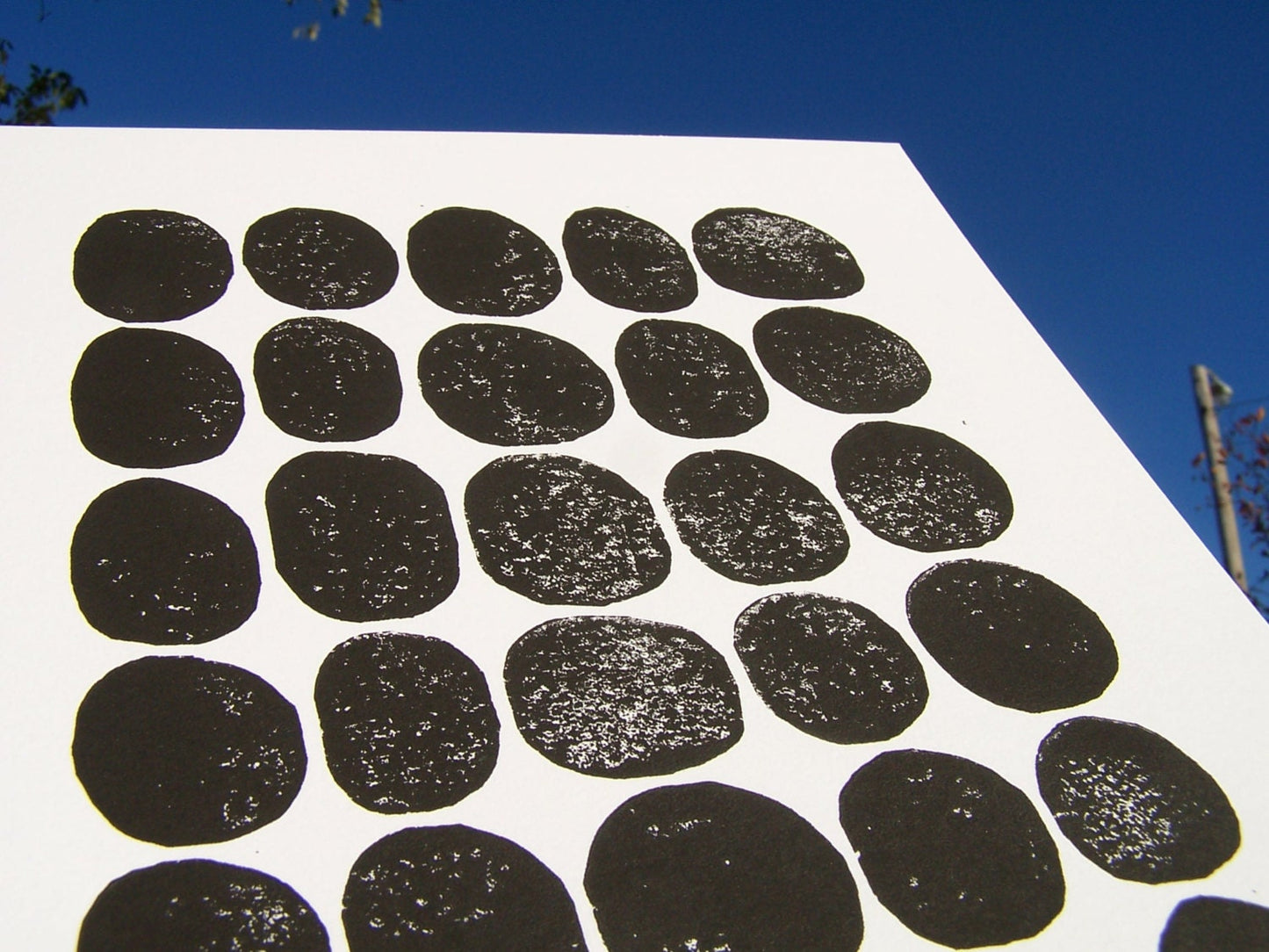 Black dots - Linocut print (8x10in)