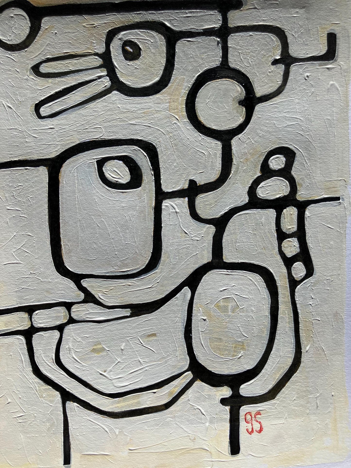 Mid century minimal abstract painting (8x10in)