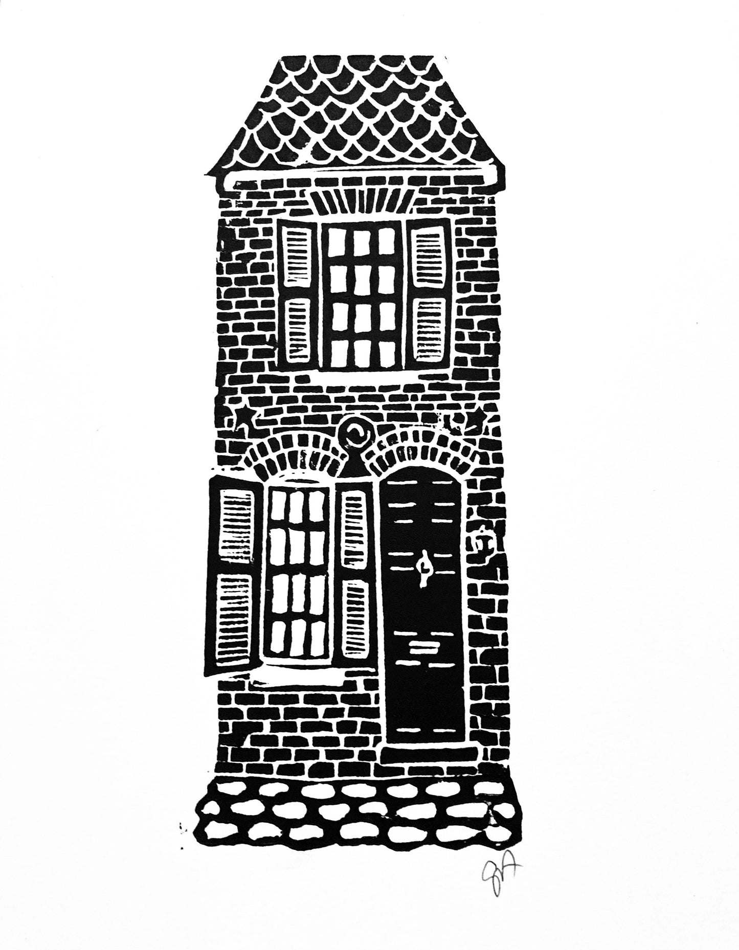 Spite House - Linocut print (8x10in)