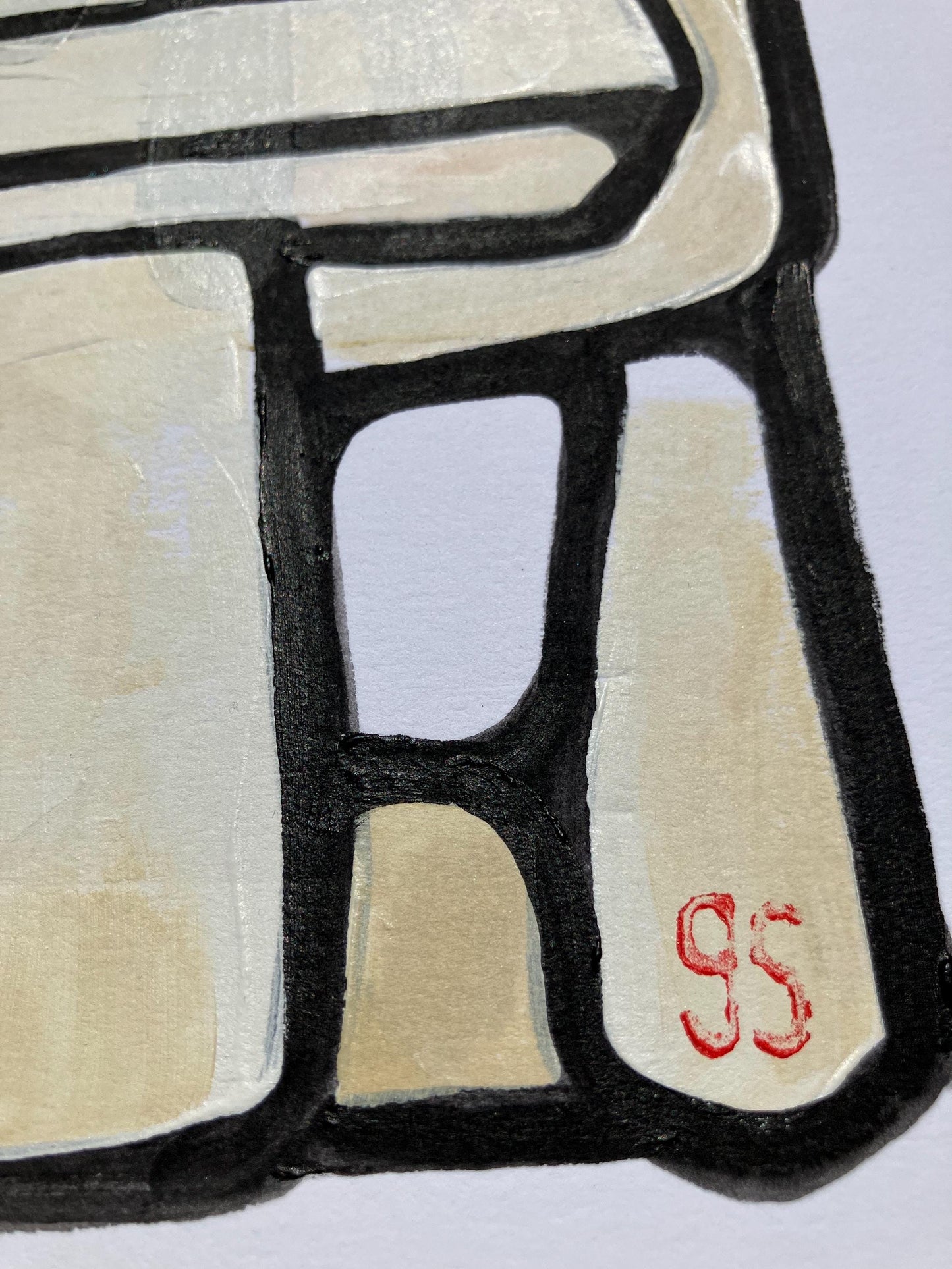 Mid century minimal abstract painting #5 (8x10in)