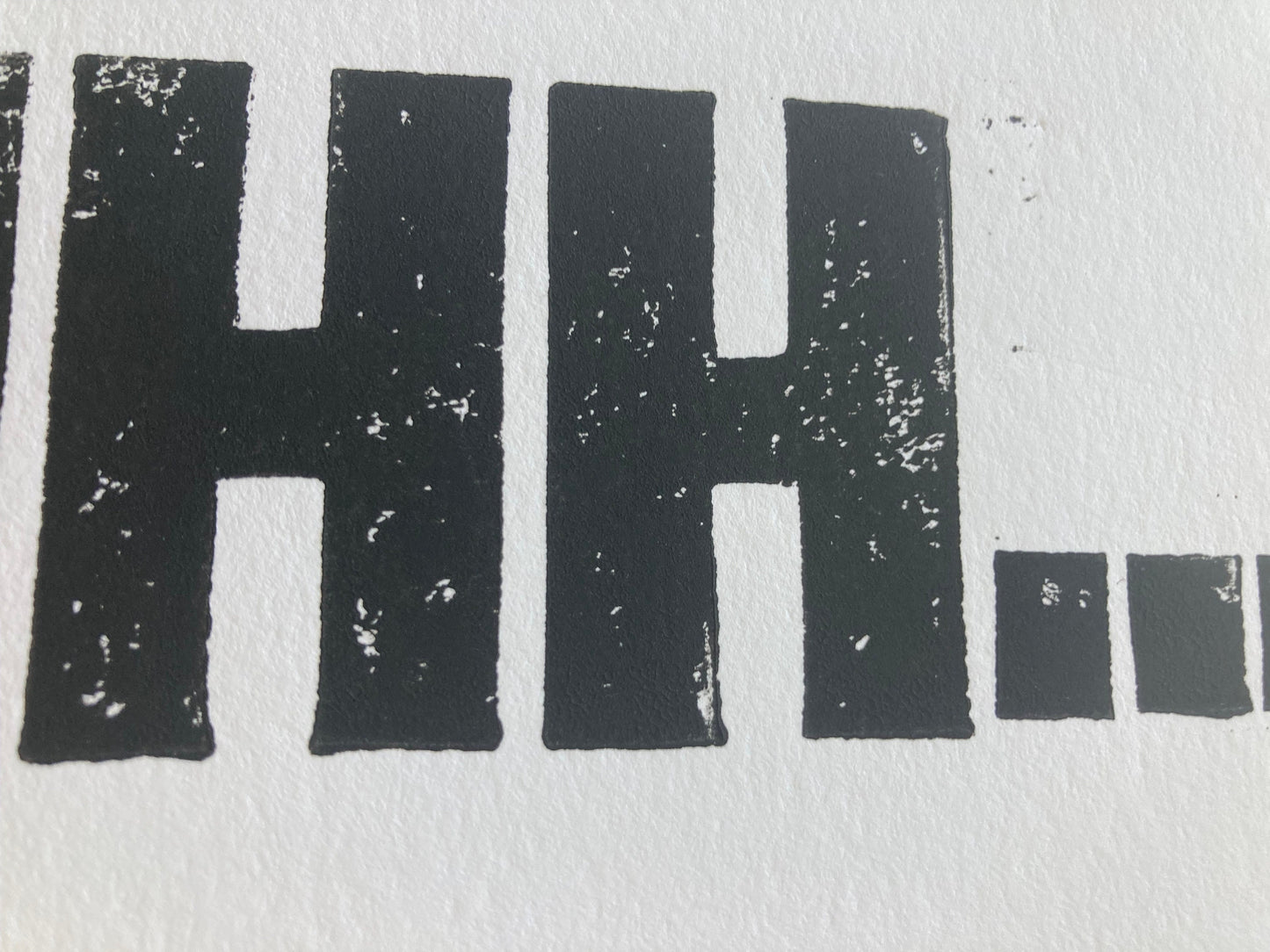 LINOCUT - Shhh - Hand-pressed linoleum block print (8x10in)