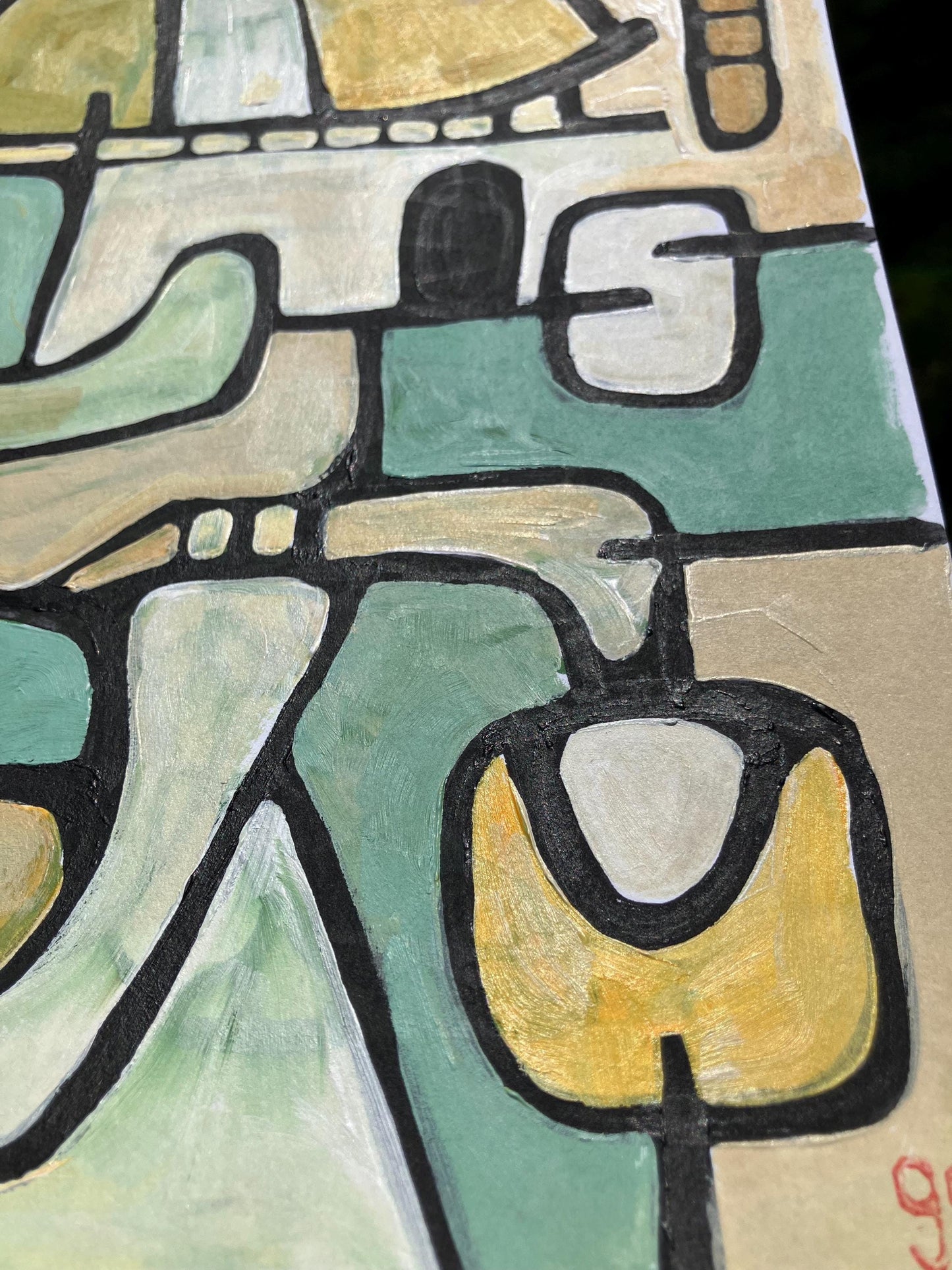 Mid Century design #2 - Original acrylic painting (8x10in)