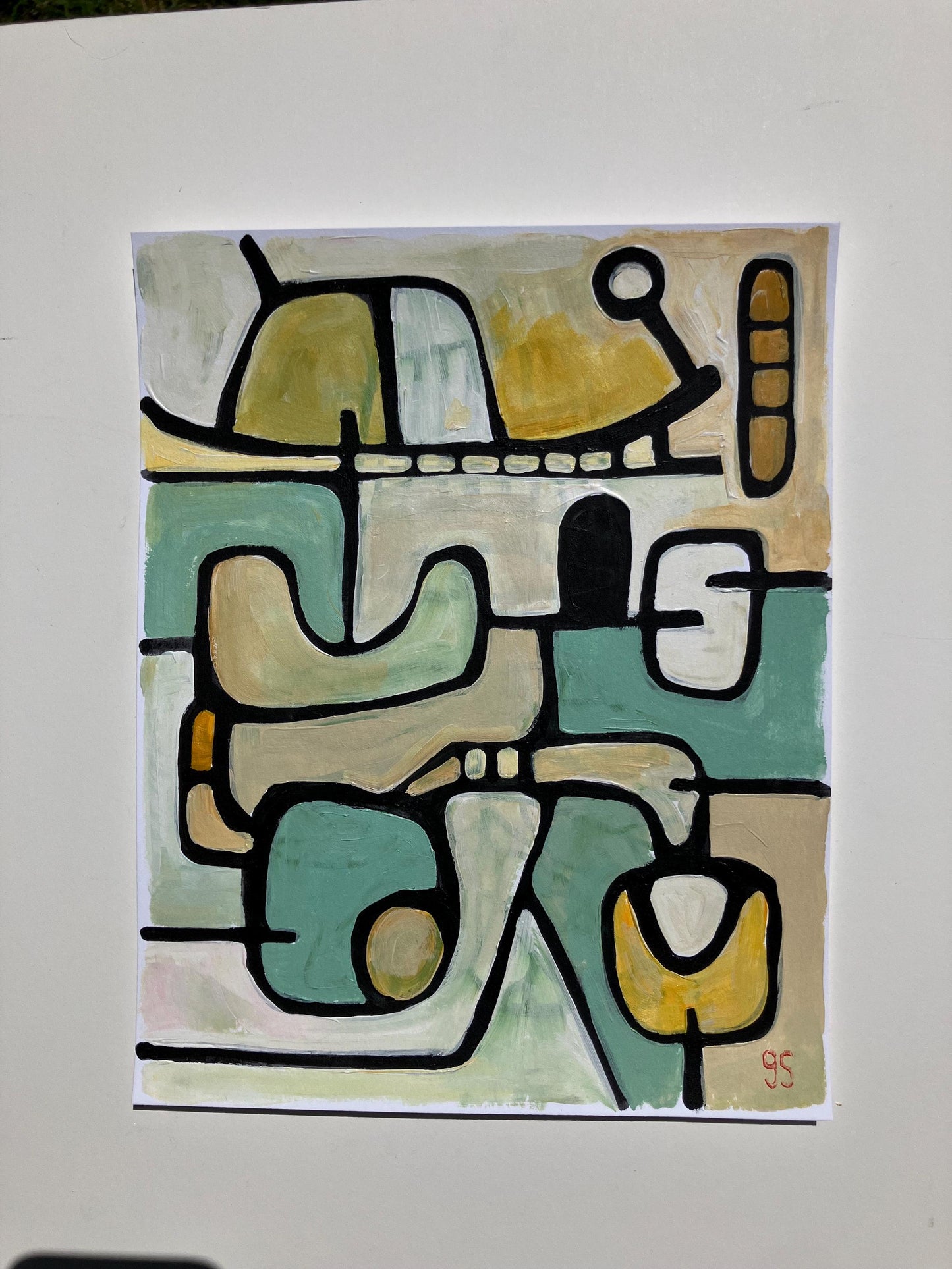 Mid Century design #2 - Original acrylic painting (8x10in)