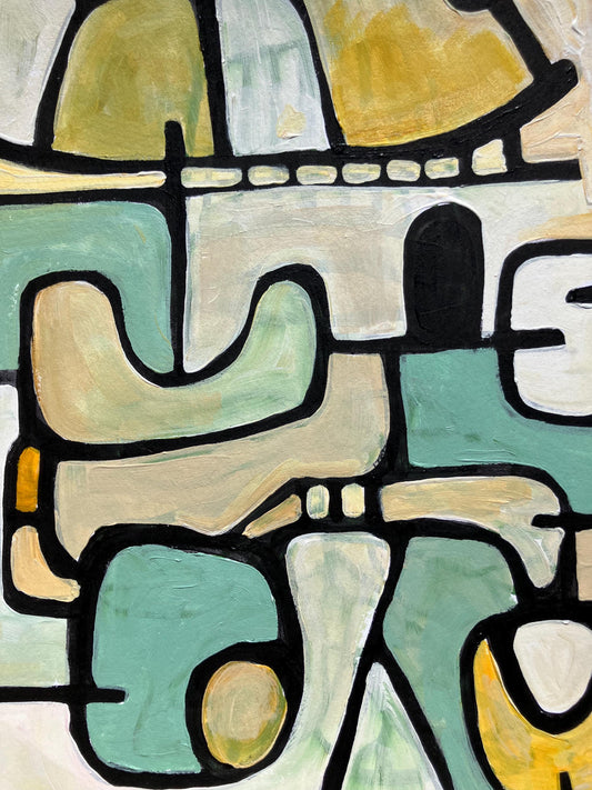 Mid Century design #2 - Original acrylic painting (8x10in)