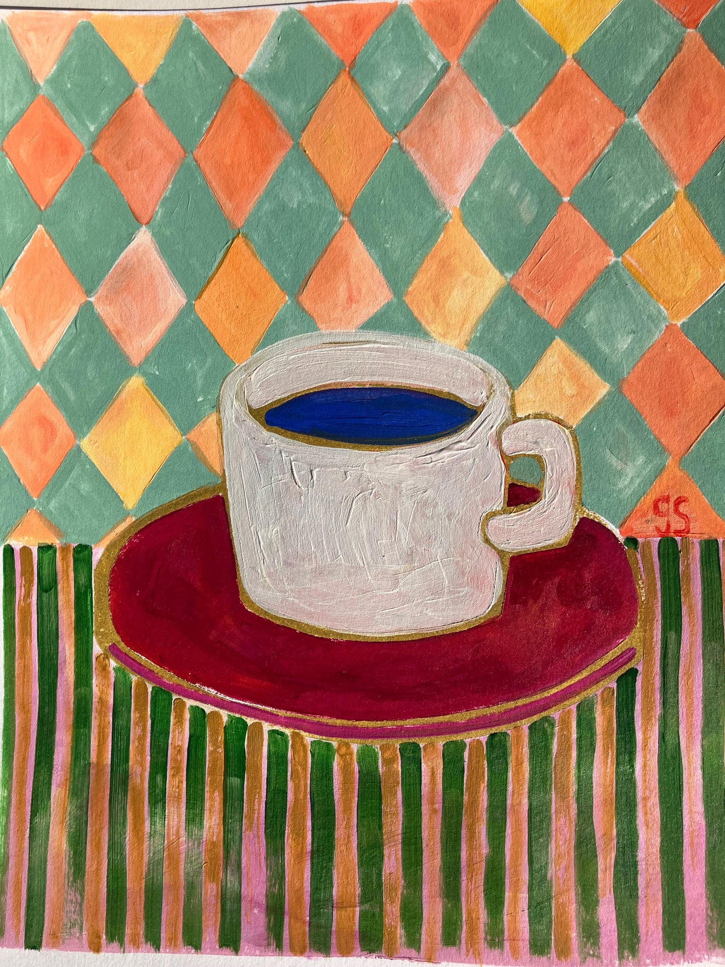 Coffee cup still life - Original Acrylic Painting (8x10in)